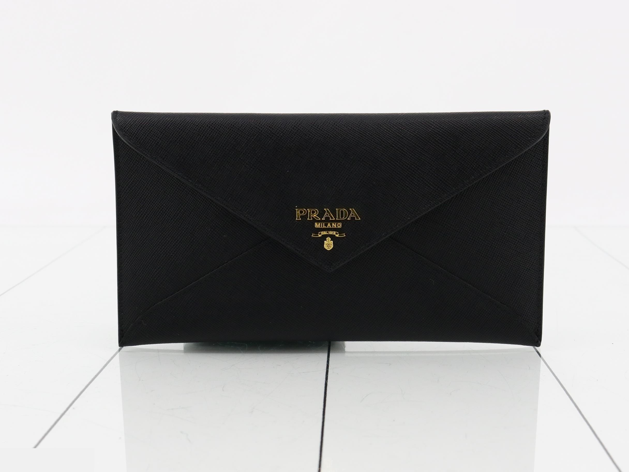 Saffiano Pouch Document Case Black