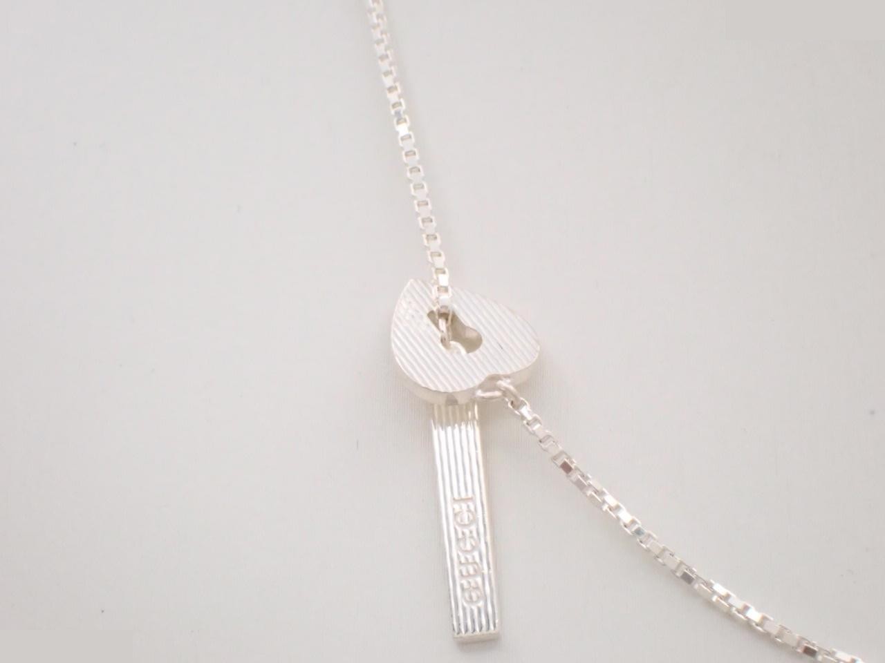 Lariat Heart Necklace, 925 sterling silver, 6.4g, circumference approximately 57cm — view 2
