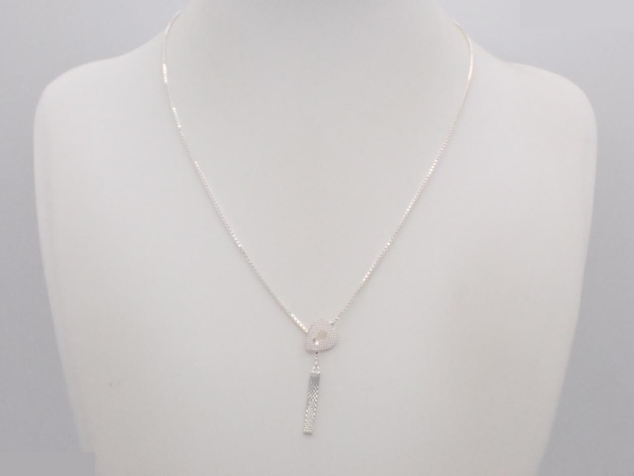 Lariat Heart Necklace, 925 sterling silver, 6.4g, circumference approximately 57cm — view 3