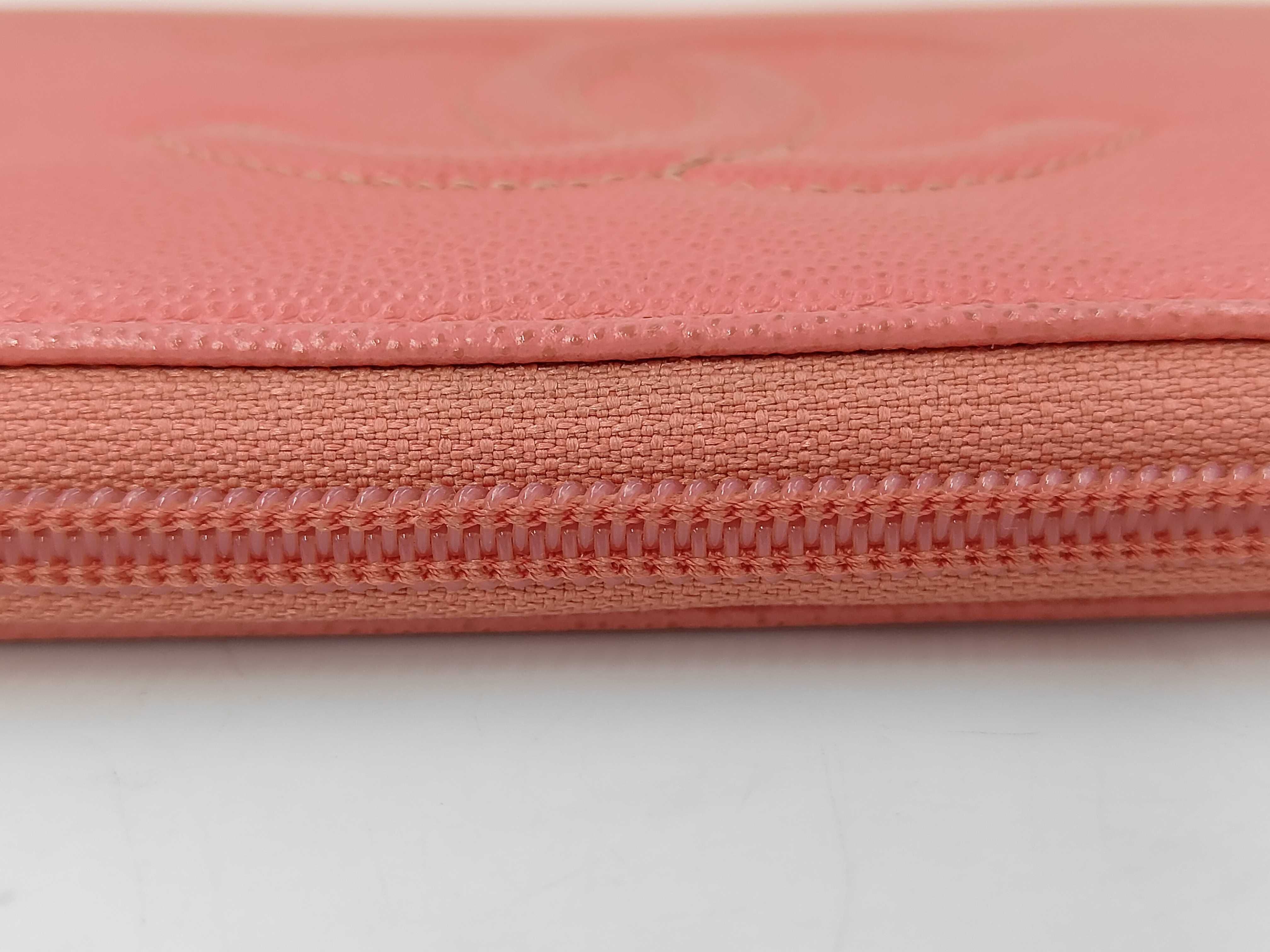 Round Zipper Wallet Long Wallet Caviar Skin Pink 23894317 Wallet — view 4