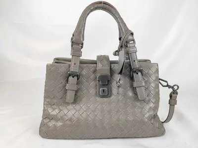 Intrecciato Handbag 2-Way Greige Handbag