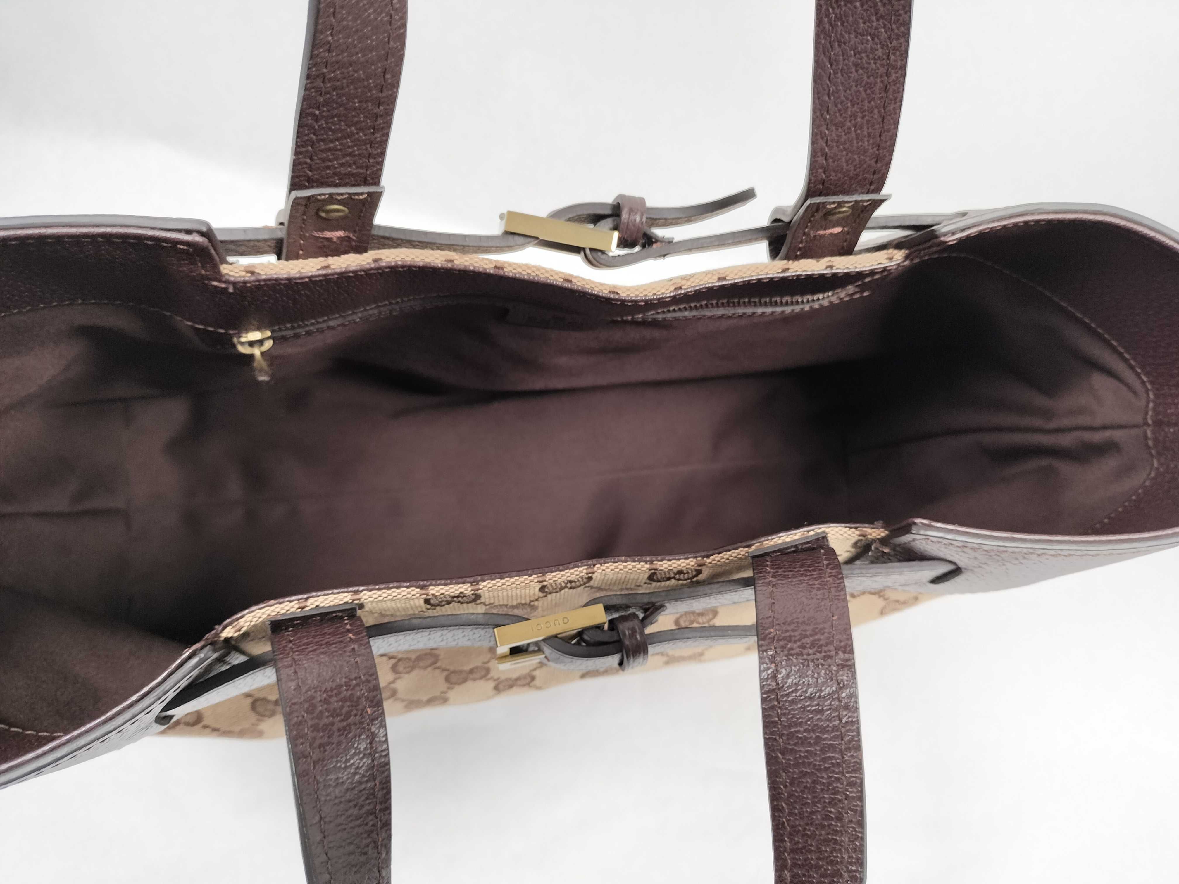 GG Canvas Tote Bag, Canvas Belt Leather GG Tote Bag — view 9