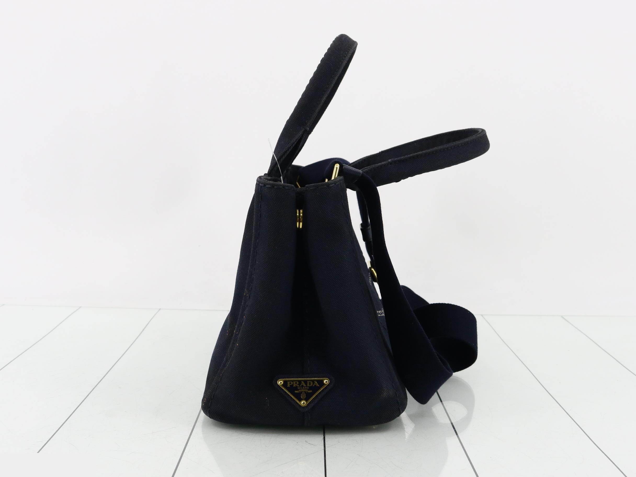 Canapa Mini 2-Way Bag, Navy, with strap, 28 x 19 x 14 cm — view 4