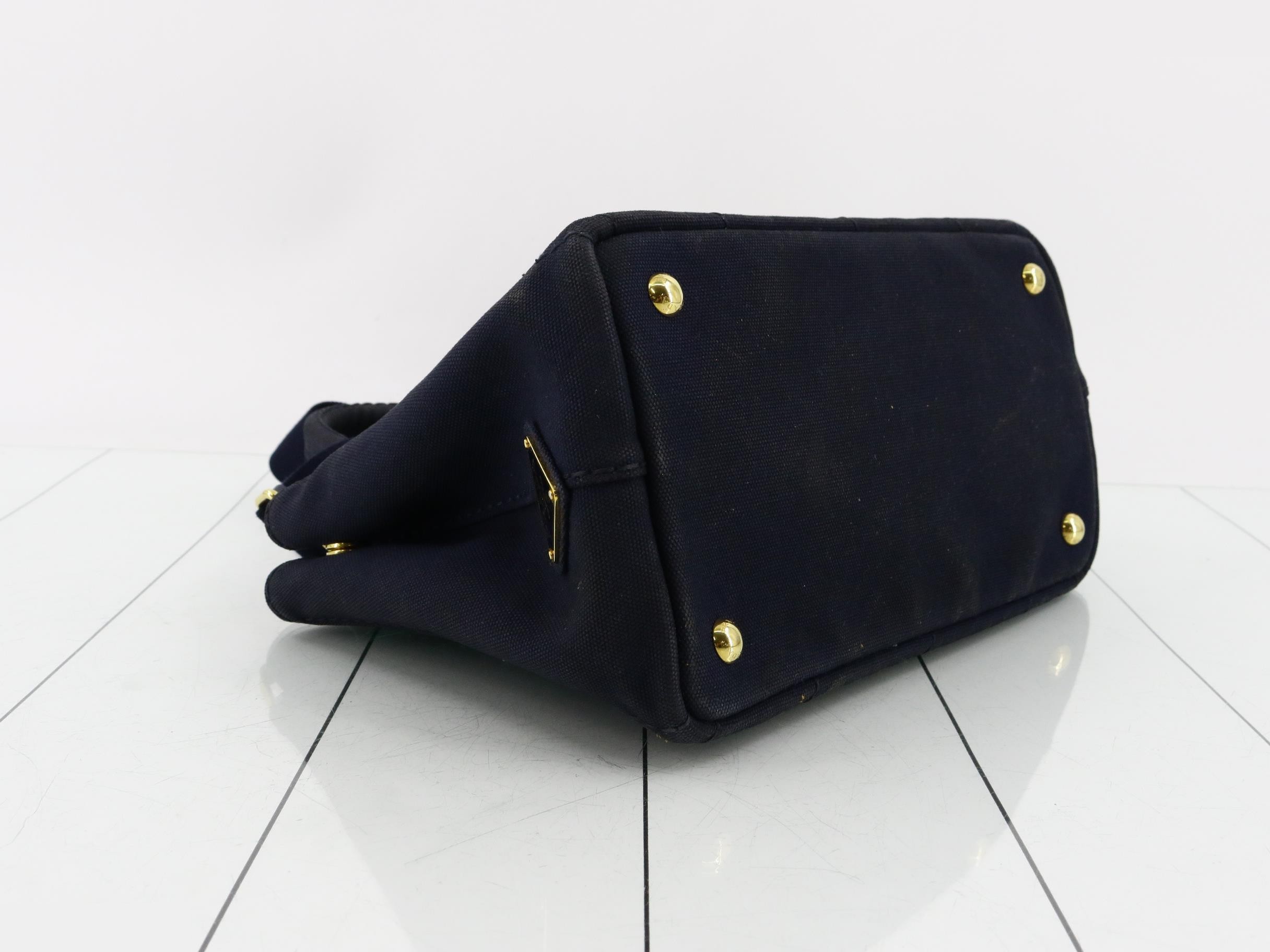 Canapa Mini 2-Way Bag, Navy, with strap, 28 x 19 x 14 cm — view 5