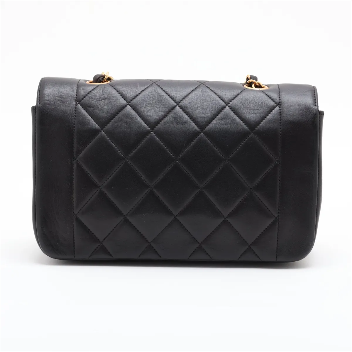 Matelassé Lambskin Single Flap Single Chain Bag, Diana Flap, Black with Gold Hardware, 3728621, Series 3 — view 2
