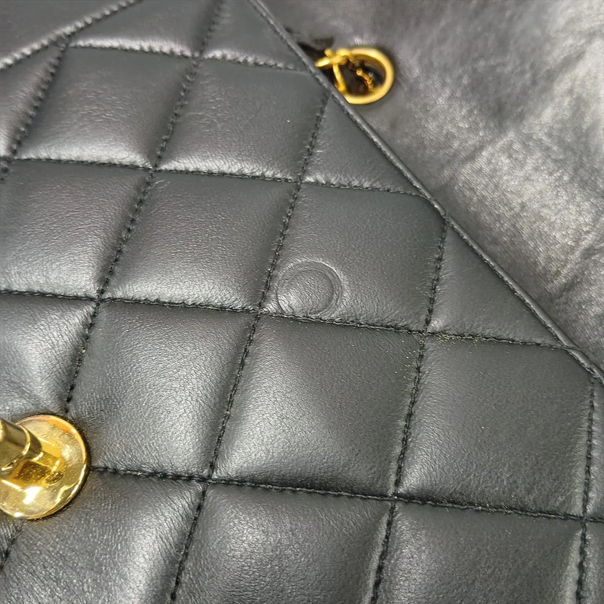 Matelassé Lambskin Single Flap Single Chain Bag, Diana Flap, Black with Gold Hardware, 3728621, Series 3 — view 13