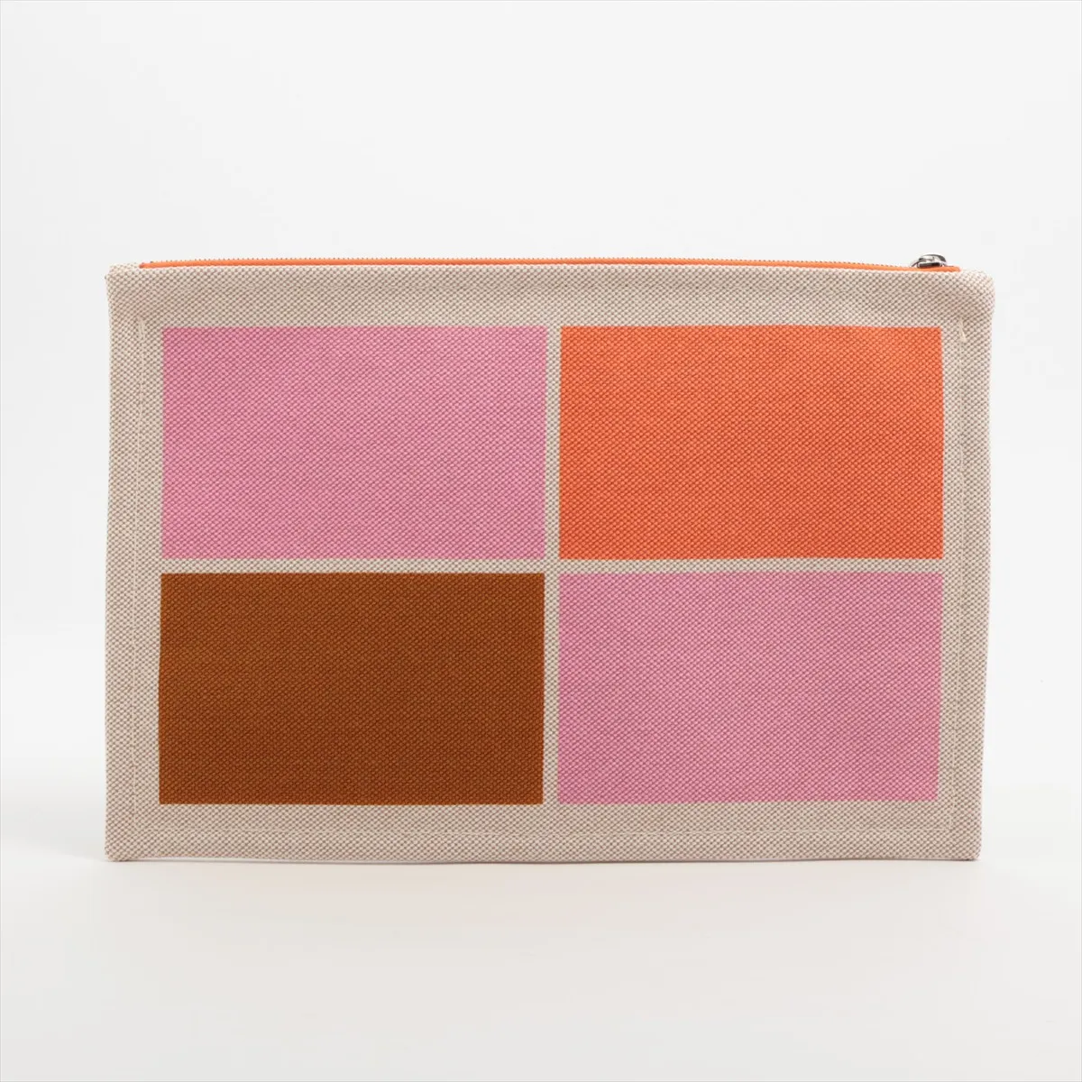 model name: Cotton Pouch Beige x Multicolor Silver Hardware Flat Pouch Suculant Sultan Pink x Terre x Corail — view 2