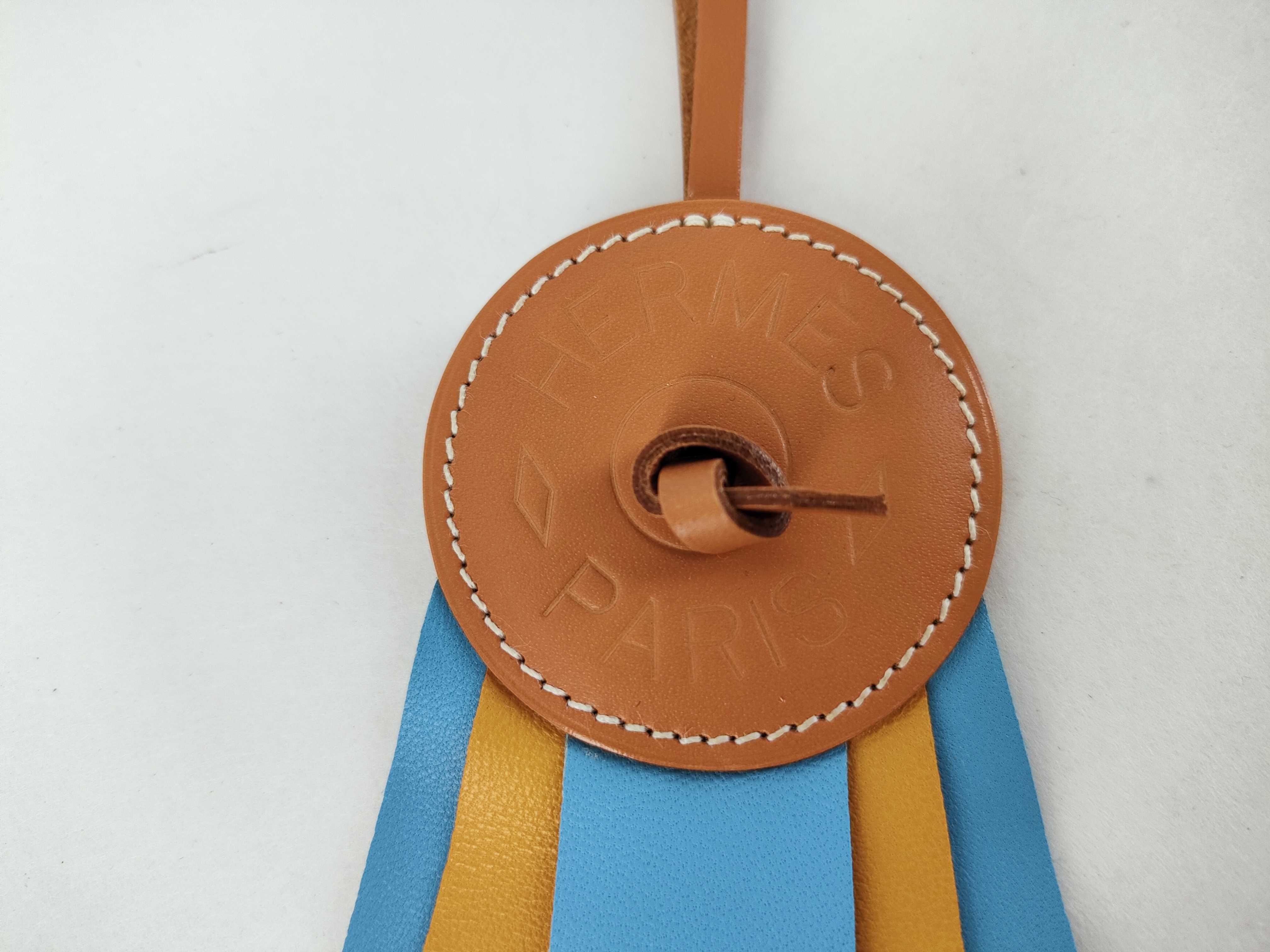 Paddock Flot Charm, Blue x Light Brown, Hermes Charm — view 5