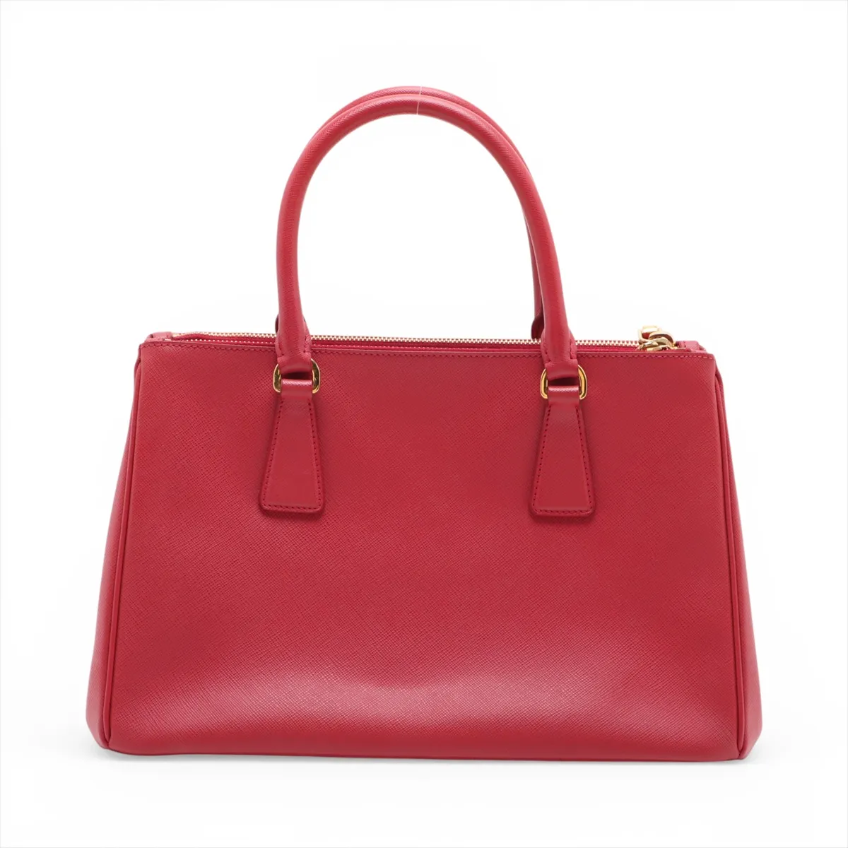 Saffiano Lux Leather 2-Way Handbag, Red, BN1801, Clochette Strap Torn. — view 2