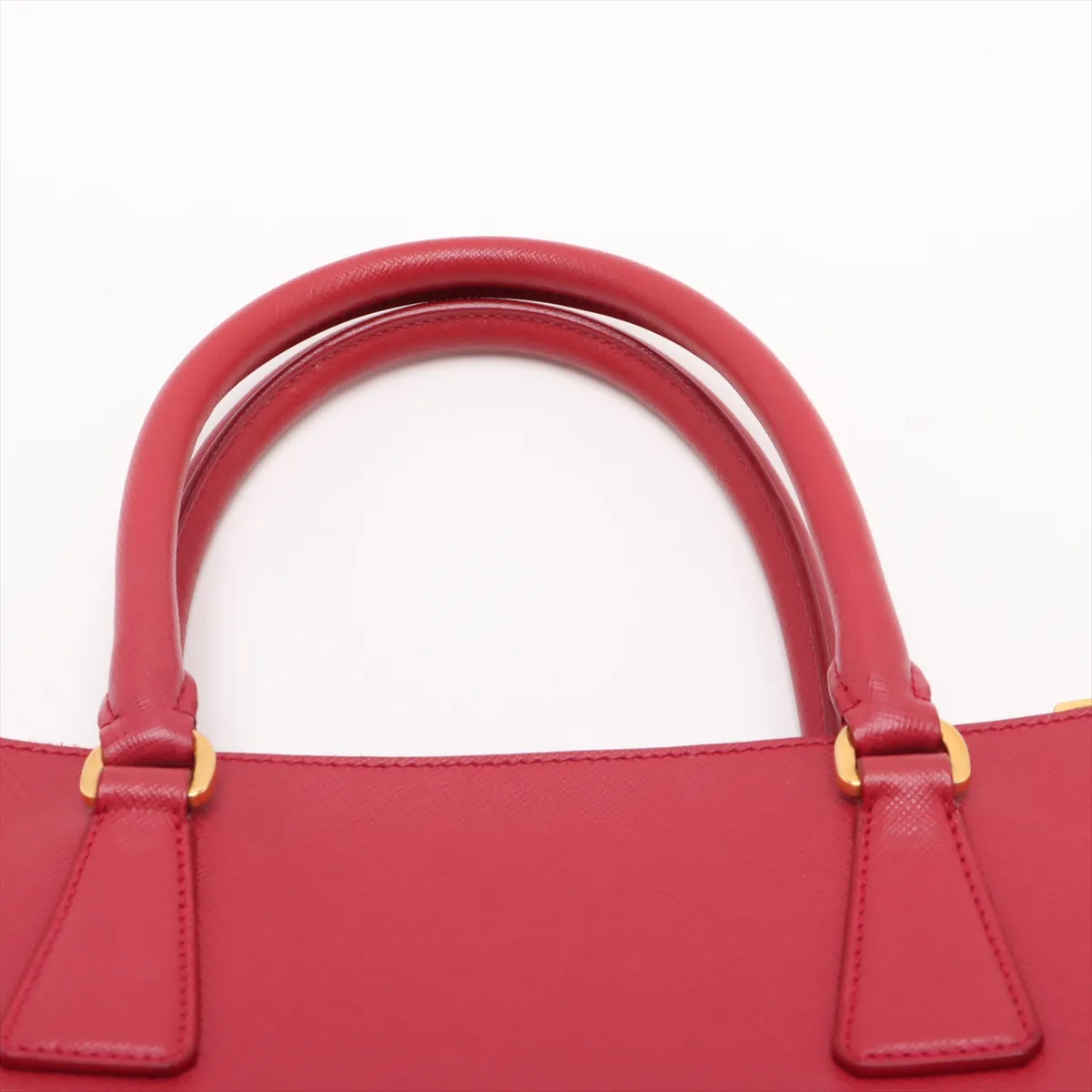 Saffiano Lux Leather 2-Way Handbag, Red, BN1801, Clochette Strap Torn. — view 6