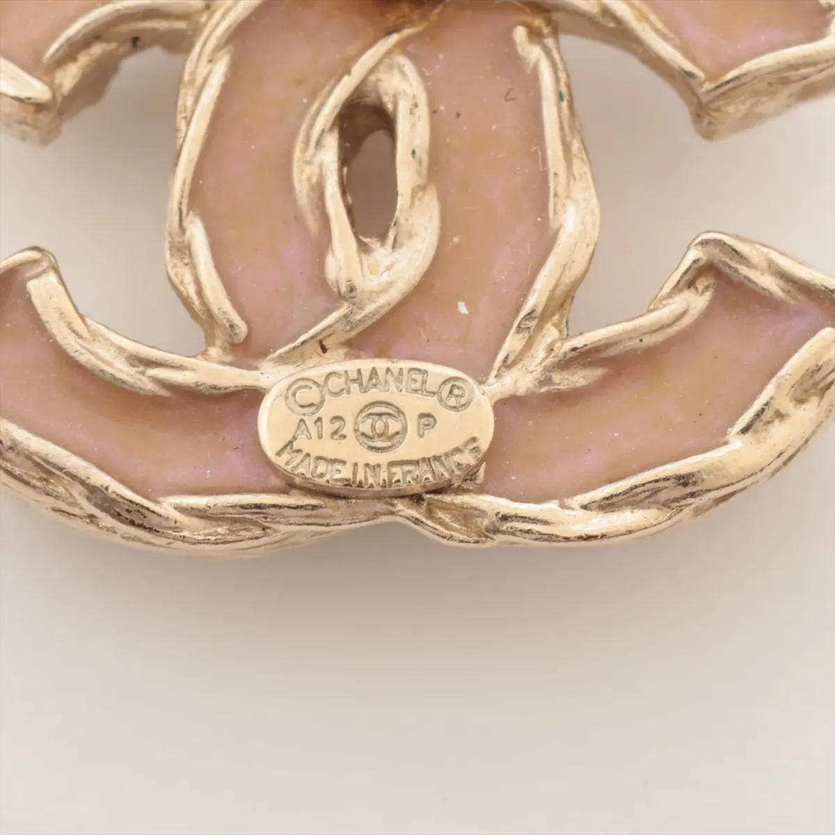 Coco Mark A12P Earrings (Pair) GP x Faux Pearl Gold. Shows signs of wear: — view 5