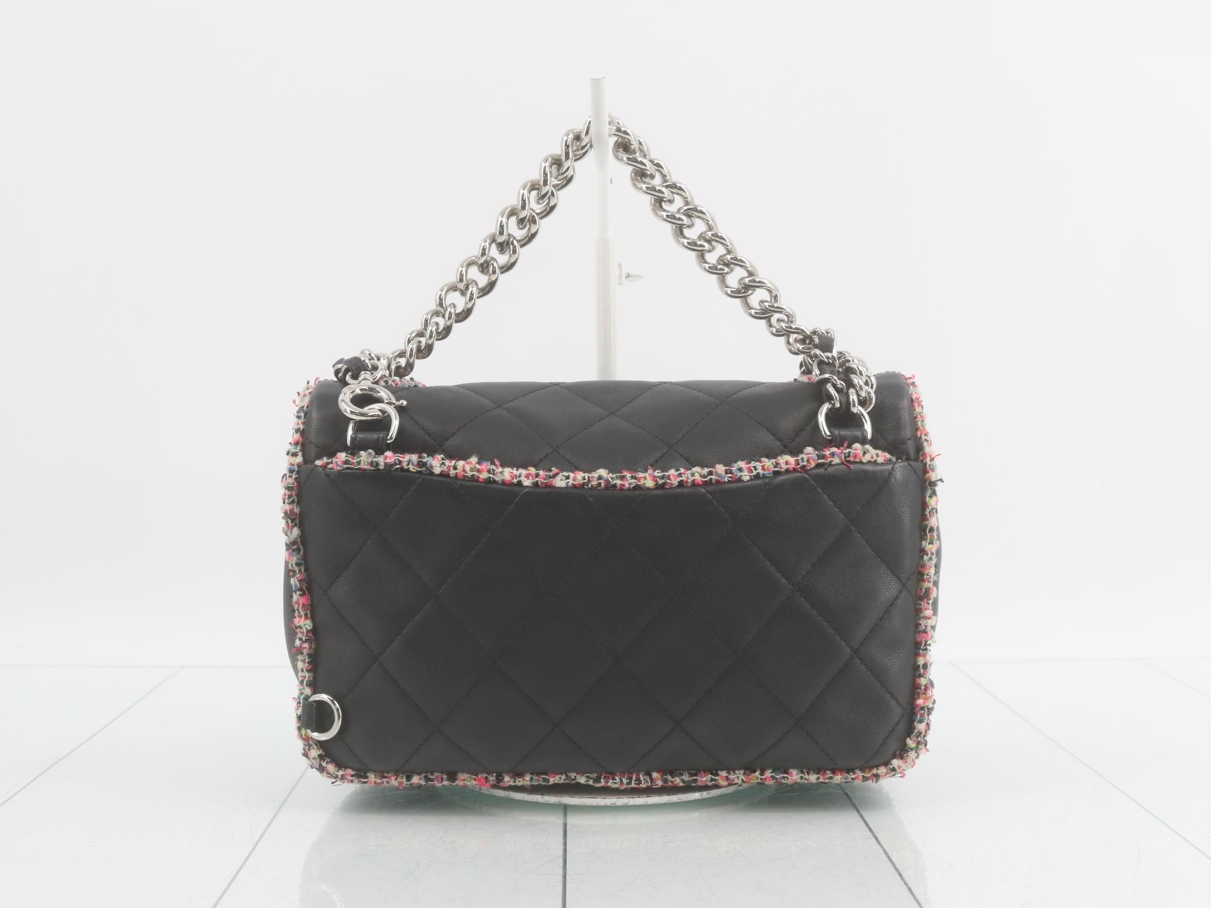 Tweed x Leather Matelassé Shoulder Bag — view 2