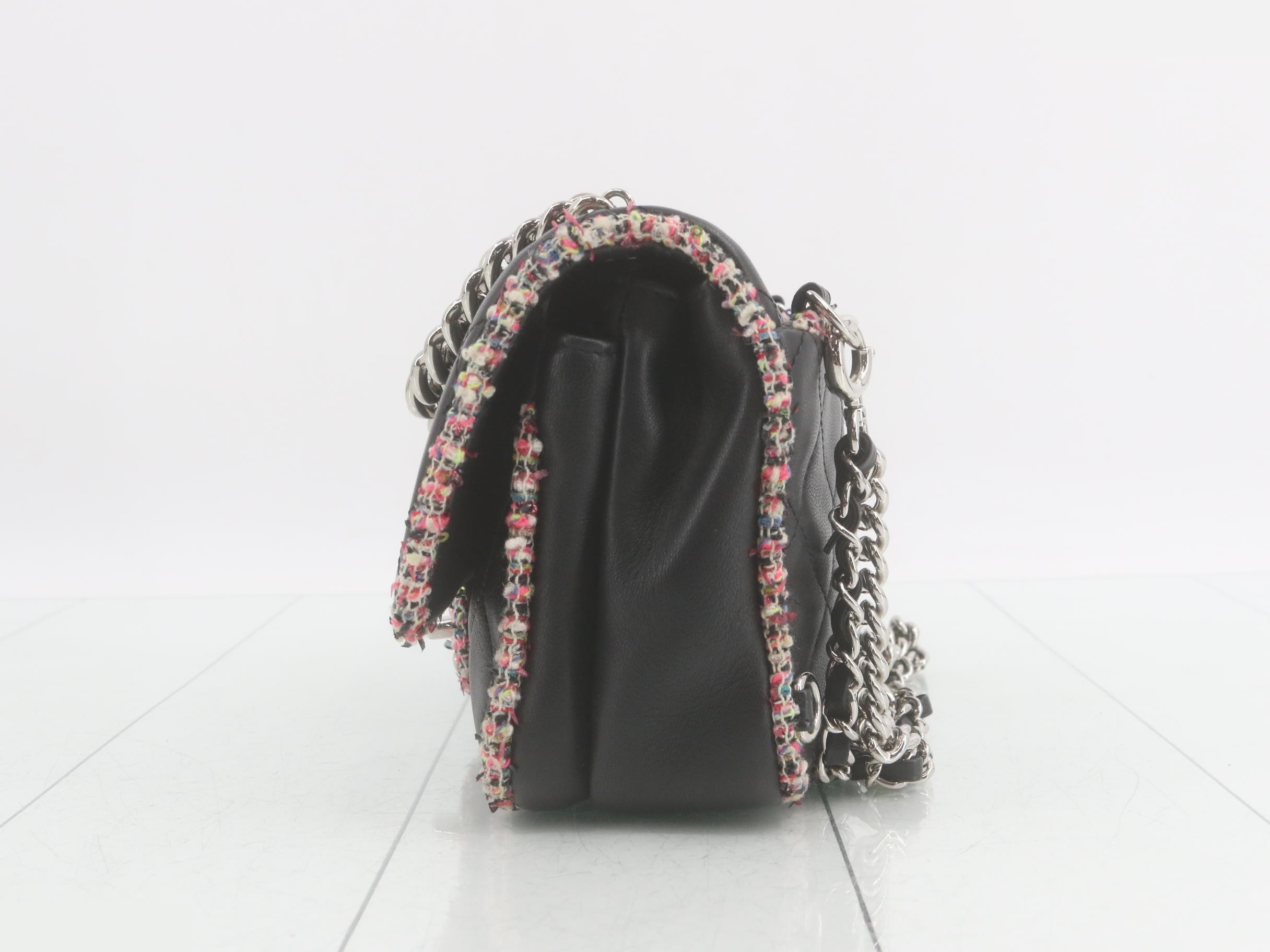 Tweed x Leather Matelassé Shoulder Bag — view 3