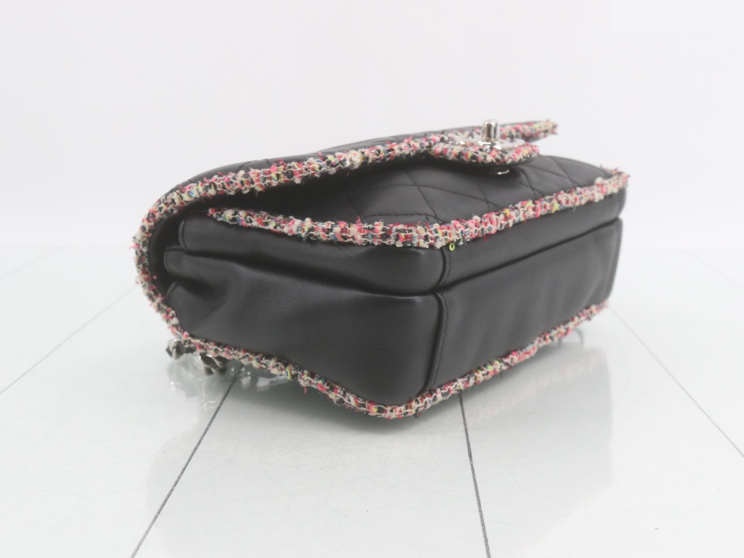 Tweed x Leather Matelassé Shoulder Bag — view 5
