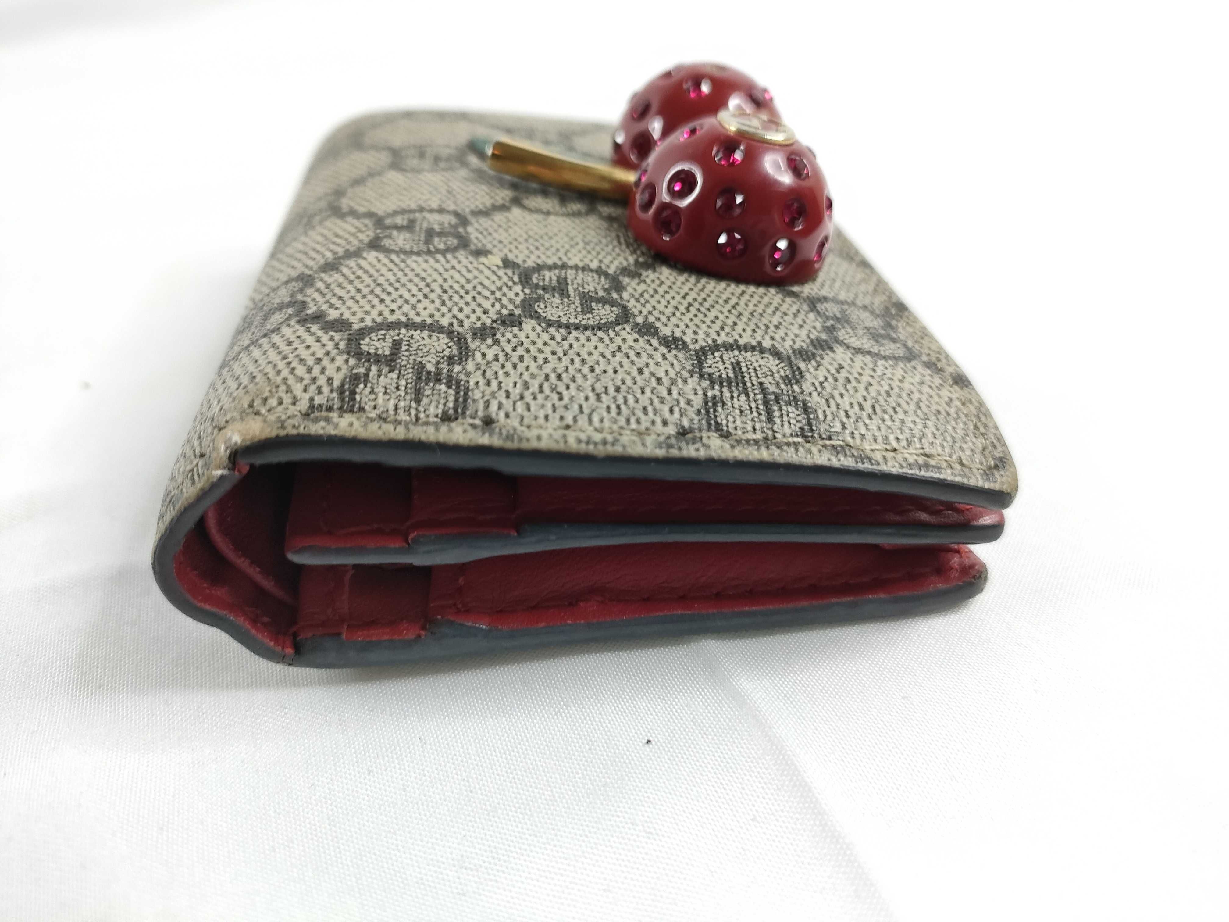 GG Supreme Cherry Compact Wallet — view 5