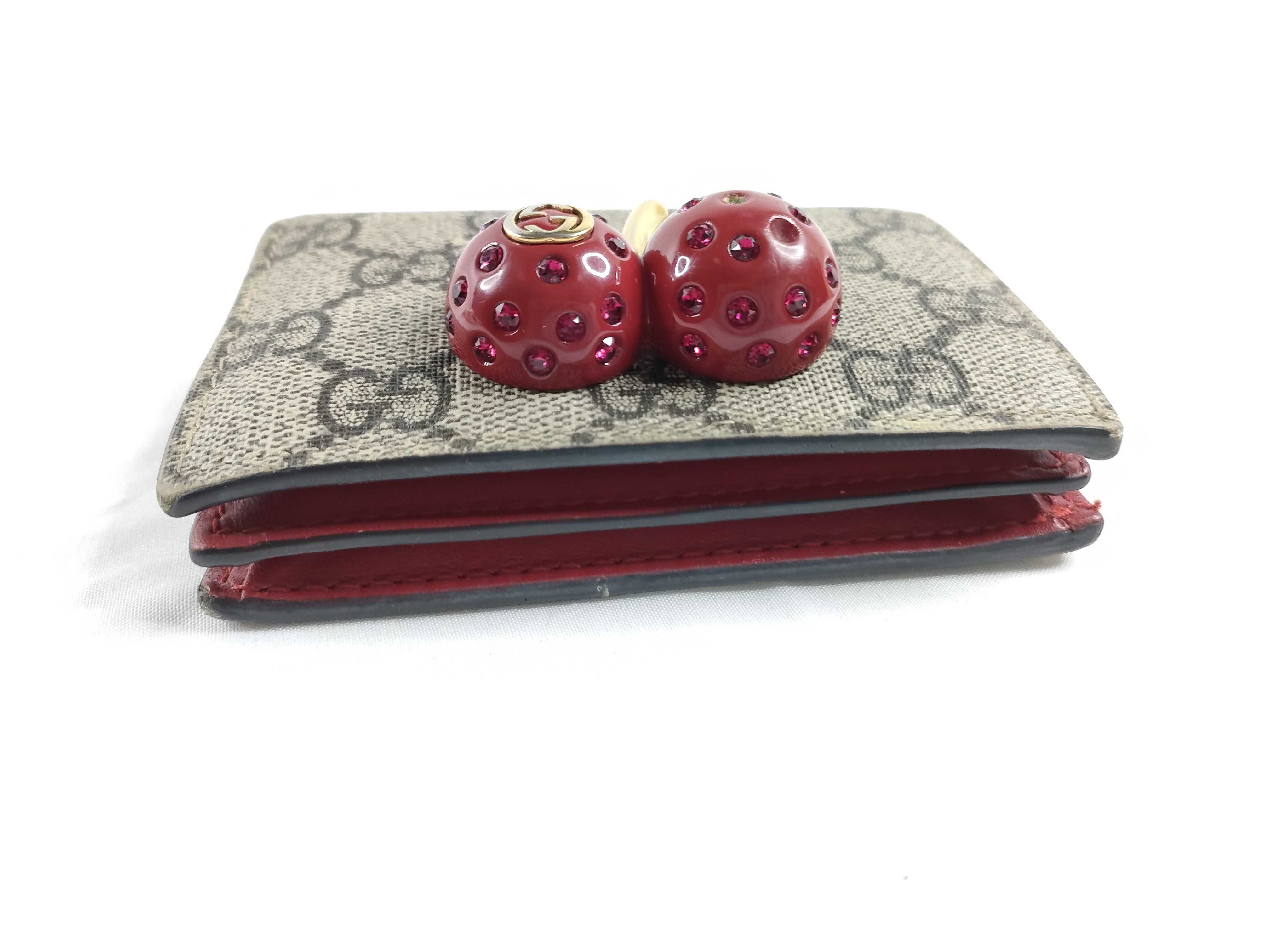 GG Supreme Cherry Compact Wallet — view 6