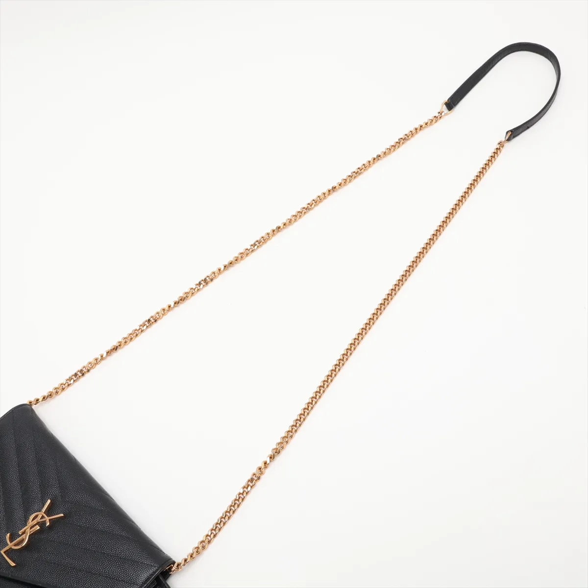 Cassandra Leather Chain Wallet, Black, 393953 — view 5