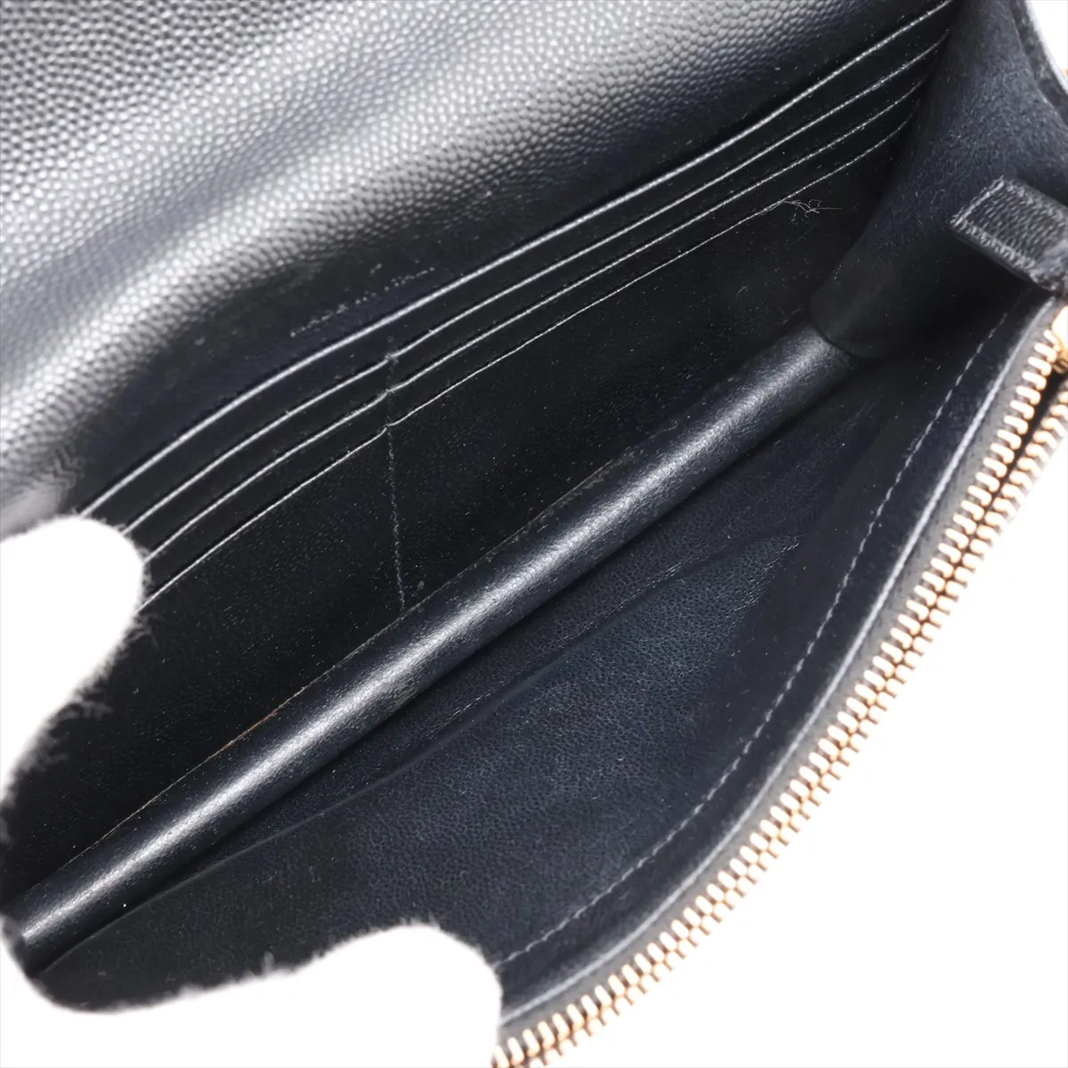Cassandra Leather Chain Wallet, Black, 393953 — view 6