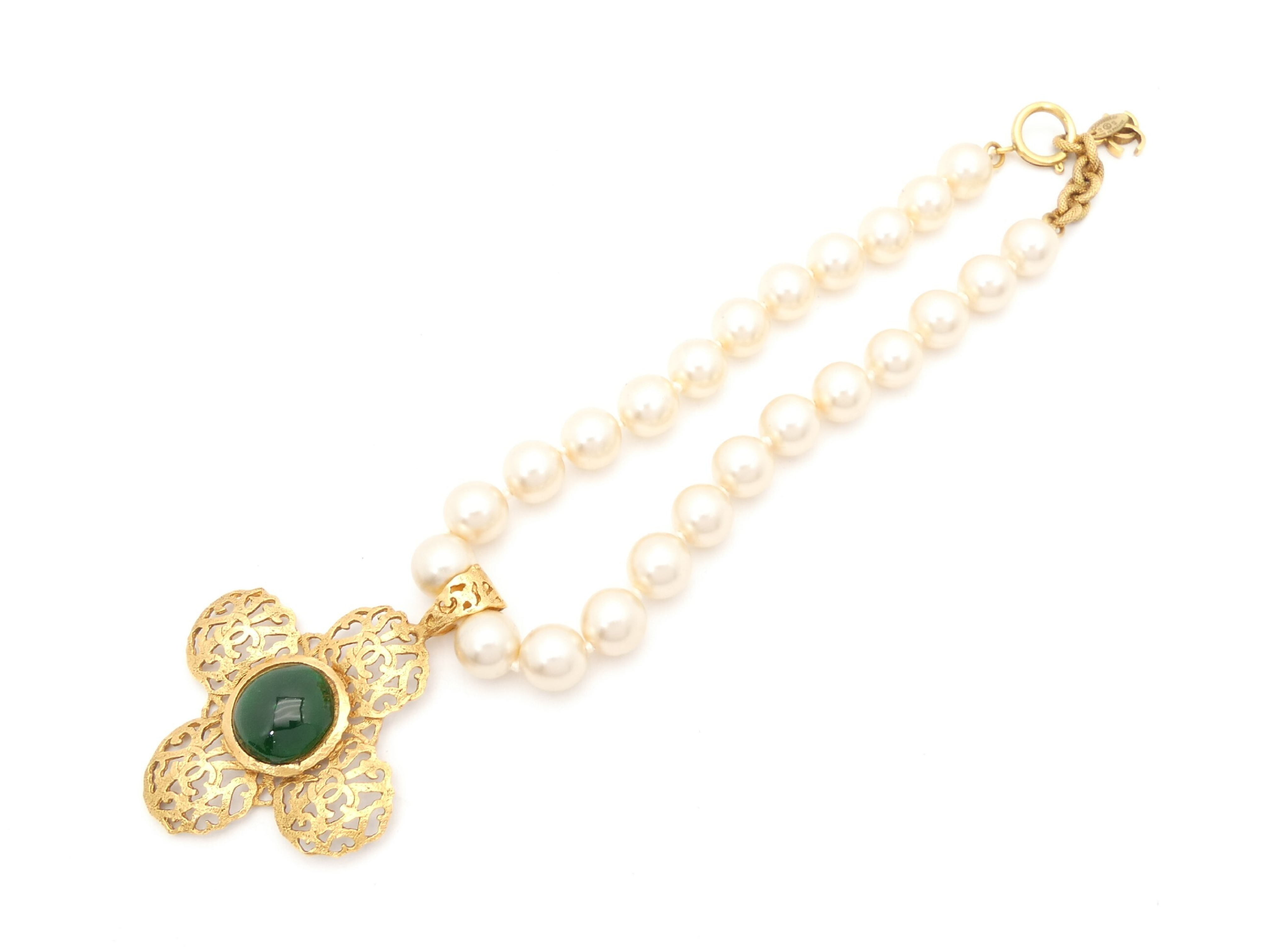 Coco Mark Pearl Gold Necklace — view 2