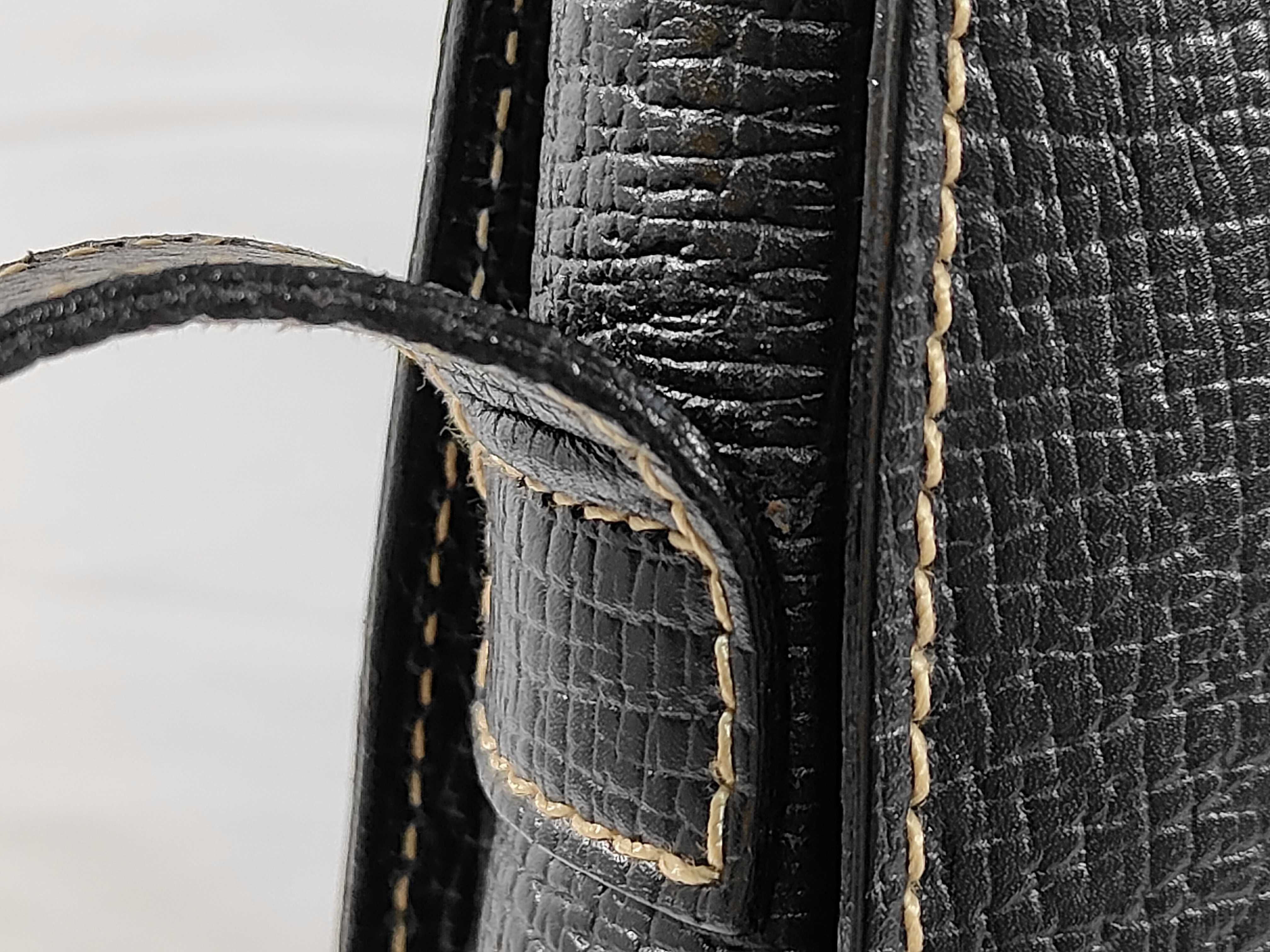 shoulder bag, turn-lock closure, leather, black. — view 5