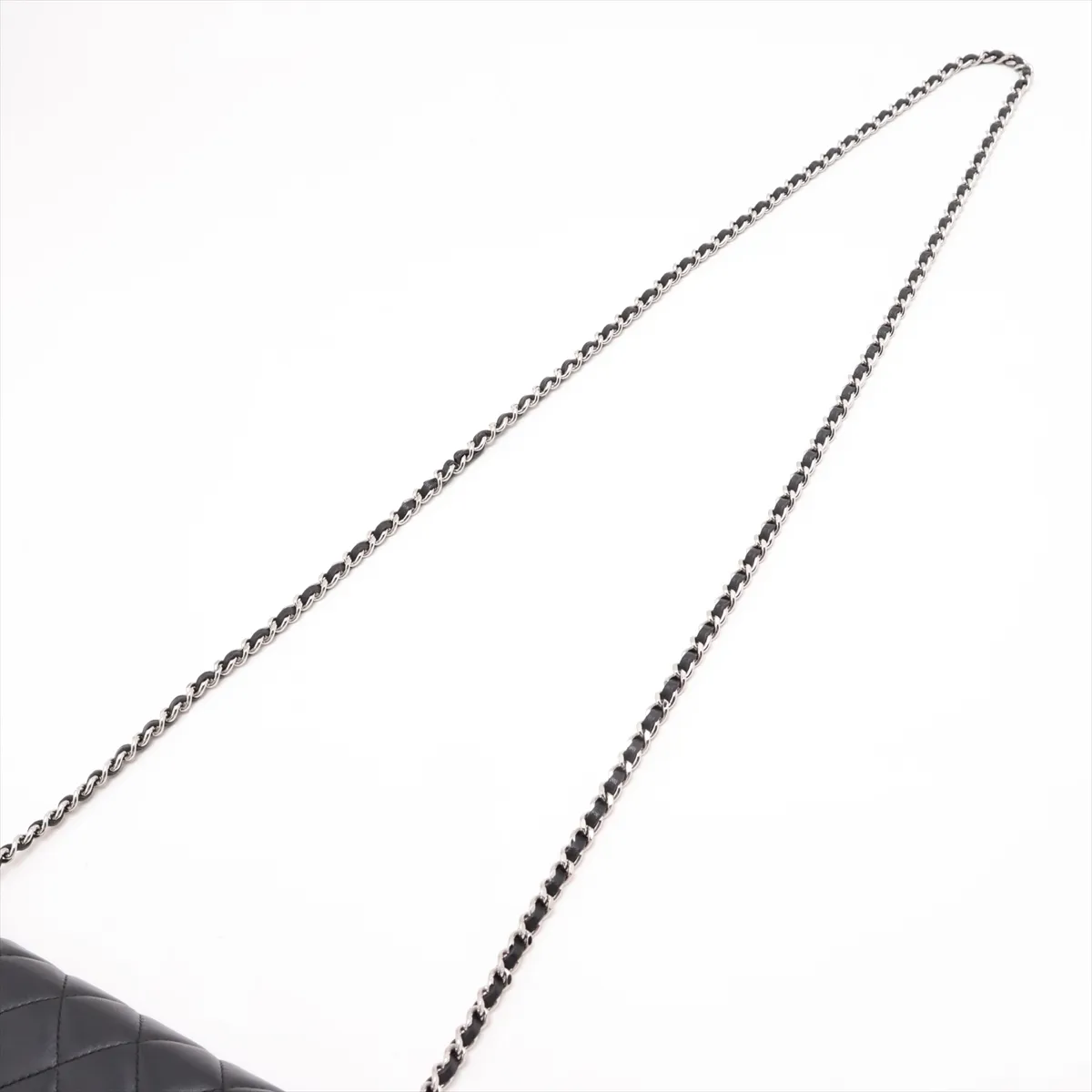 Matelassé Lambskin Chain Wallet, Black, Silver Hardware, 15432509, Serial Number 15 — view 5