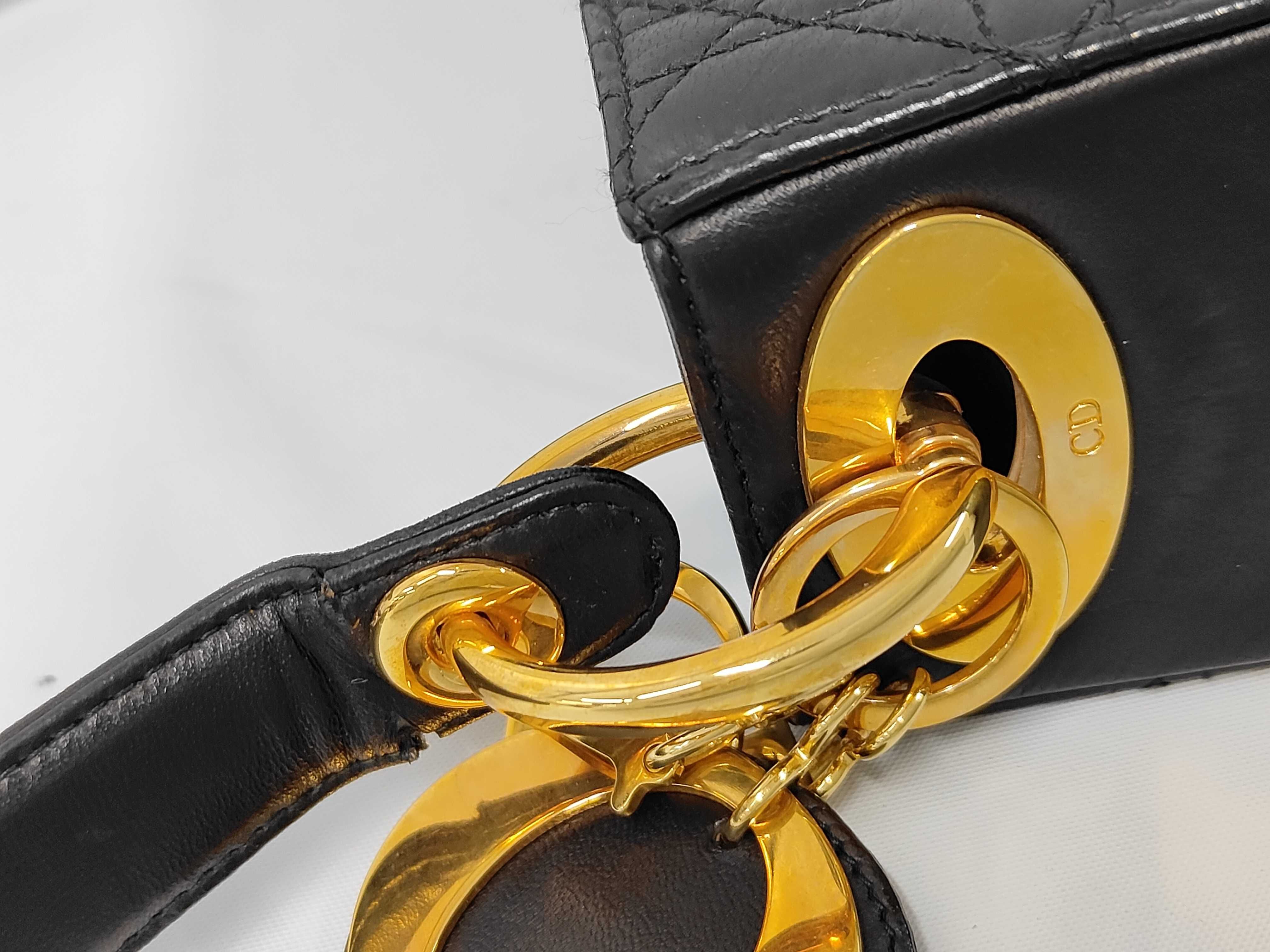 Lady Dior Cannage Leather Handbag — view 6