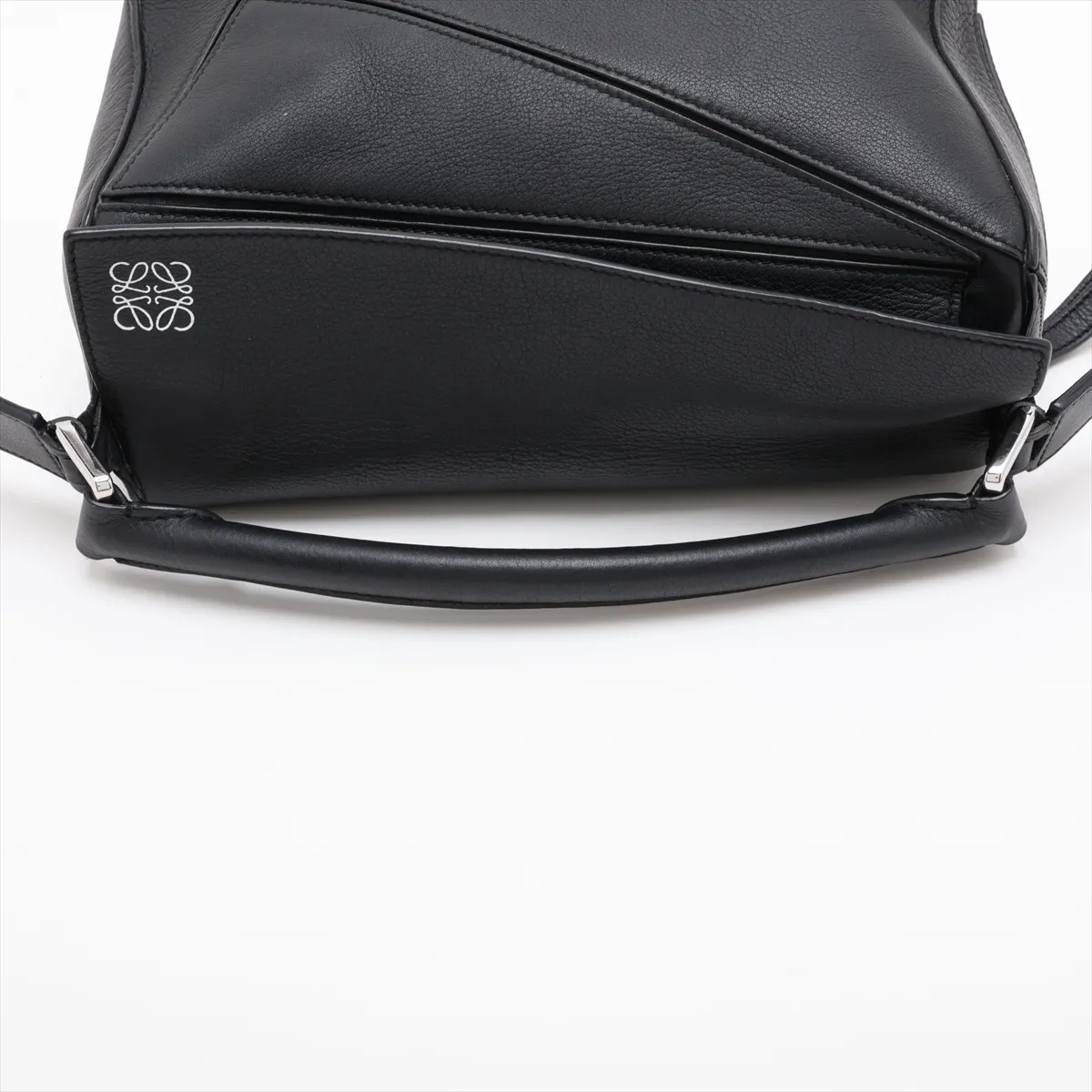 Puzzle Bag Small Leather 2-Way Handbag Black — view 5