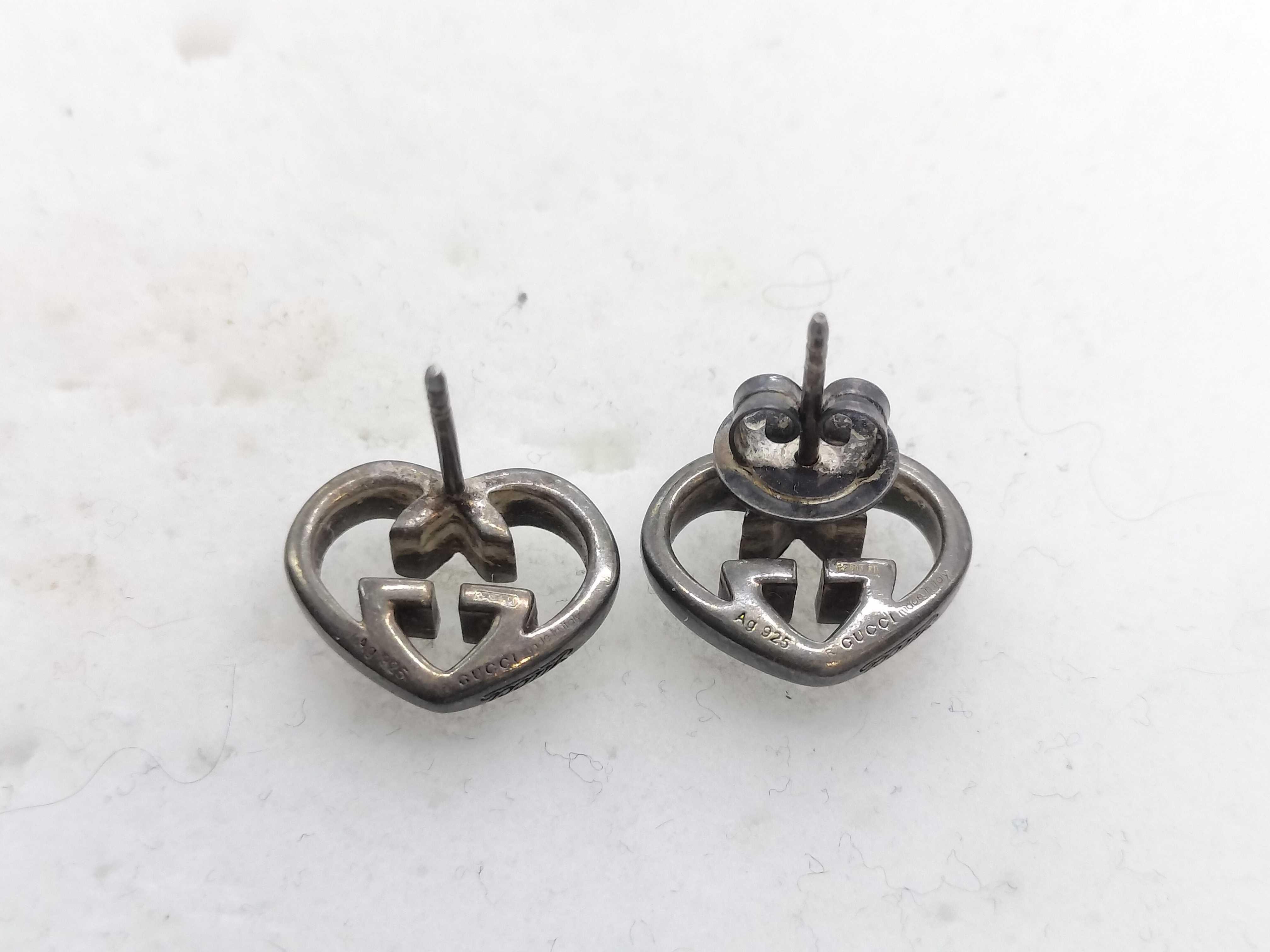 Interlocking G Heart SV925 4.8g Earrings — view 2