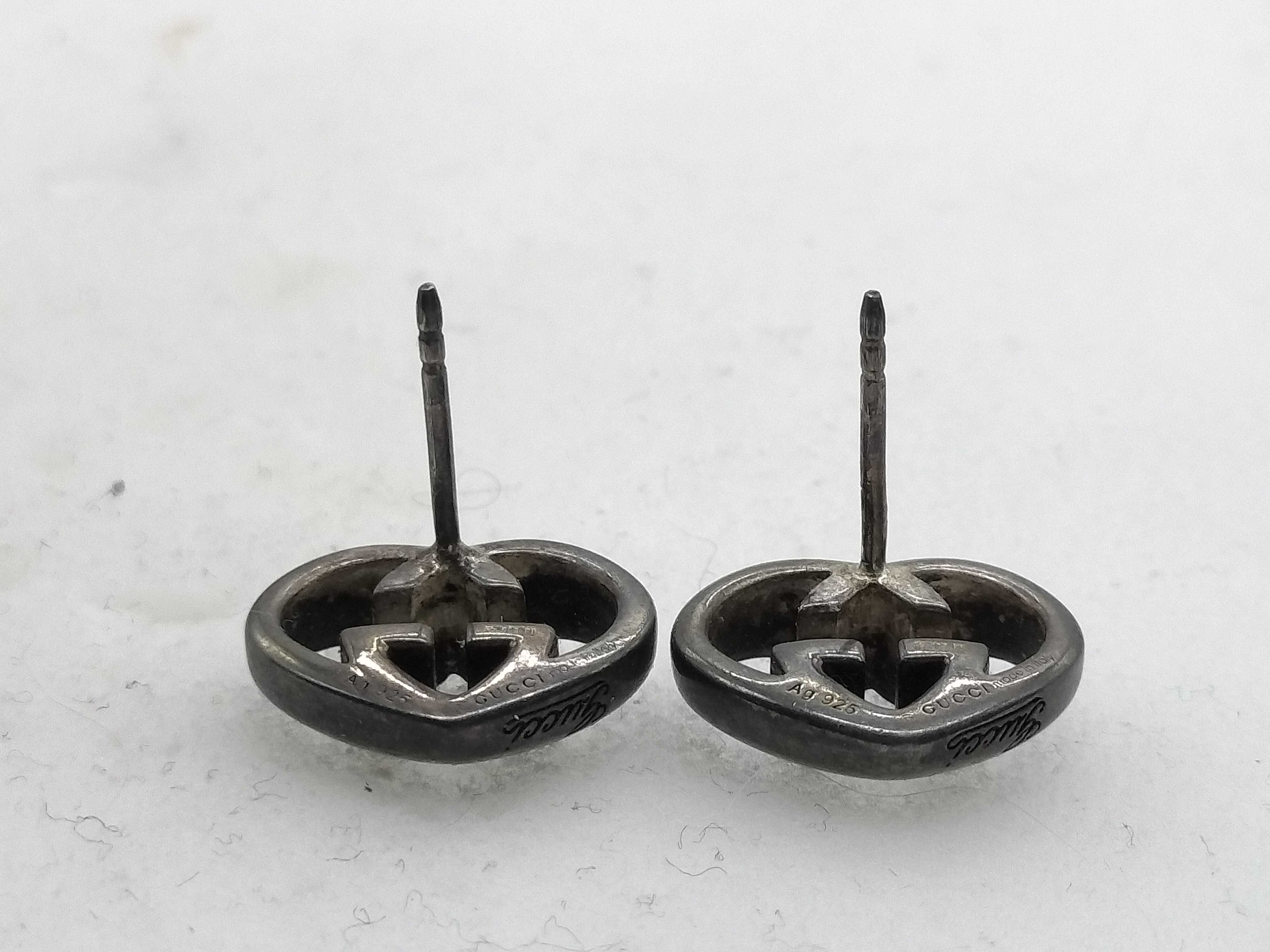 Interlocking G Heart SV925 4.8g Earrings — view 4