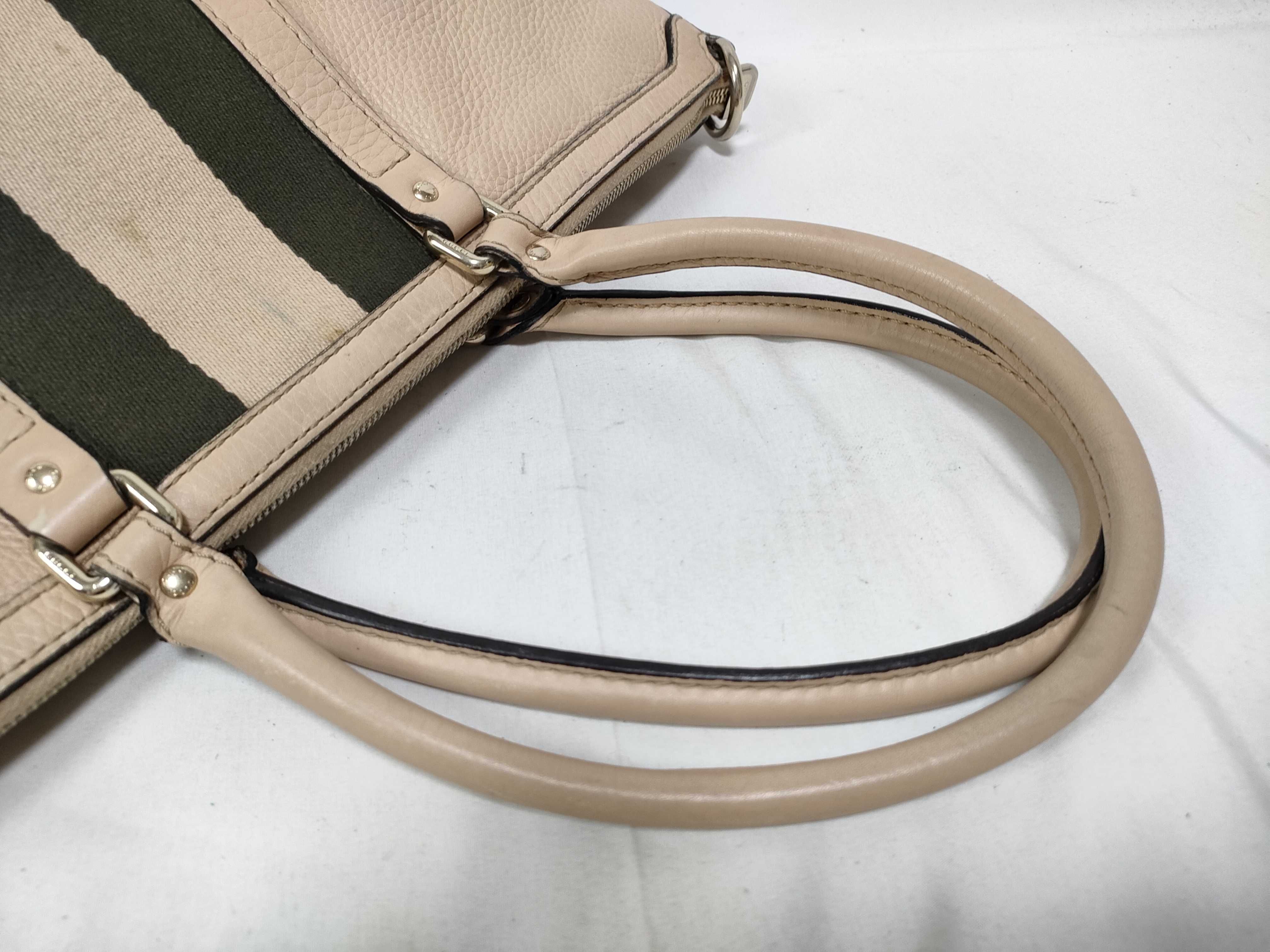 Nude Pink Leather Tote Bag with Long Shoulder Strap (Handbag) — view 12