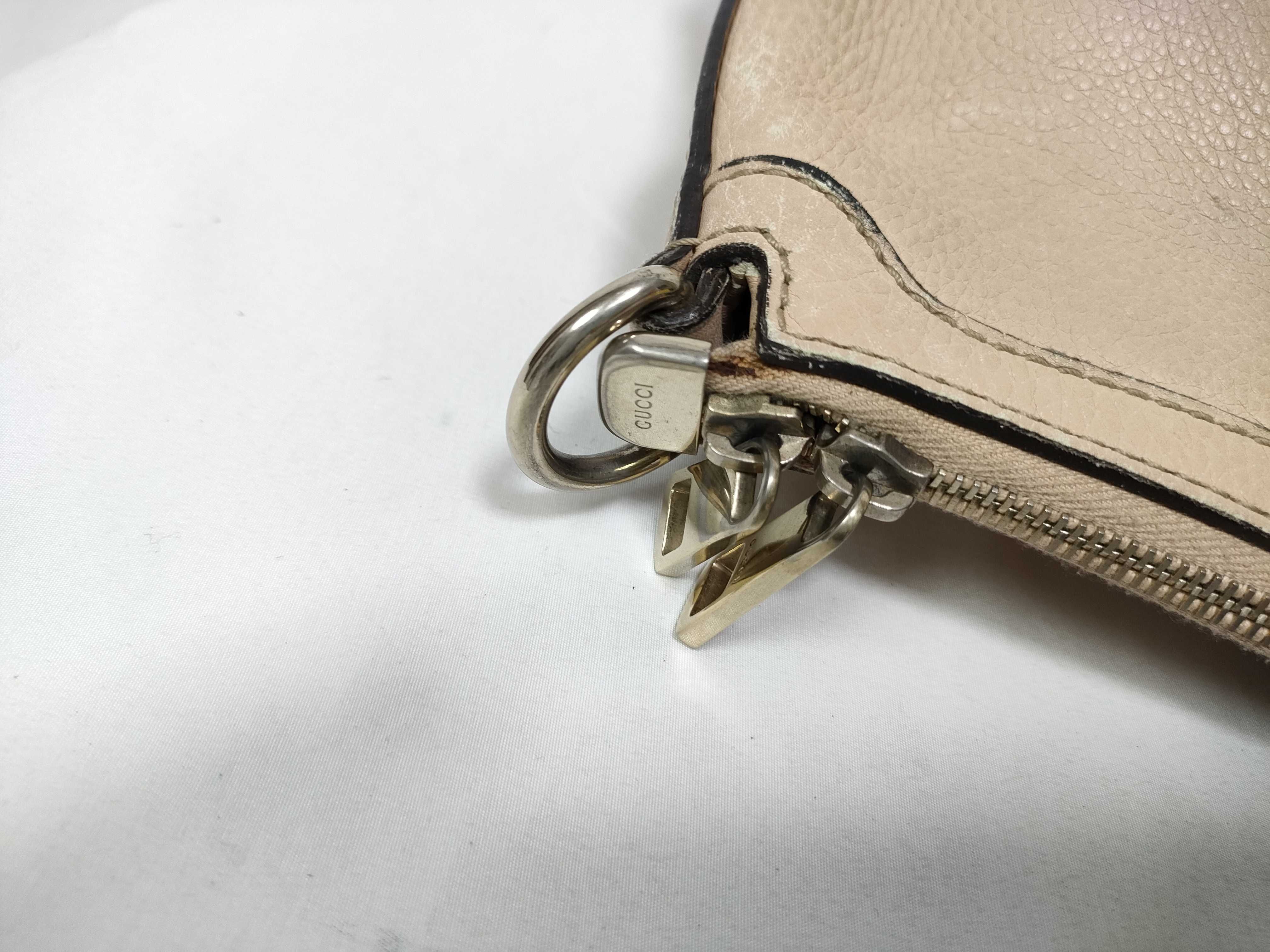 Nude Pink Leather Tote Bag with Long Shoulder Strap (Handbag) — view 13