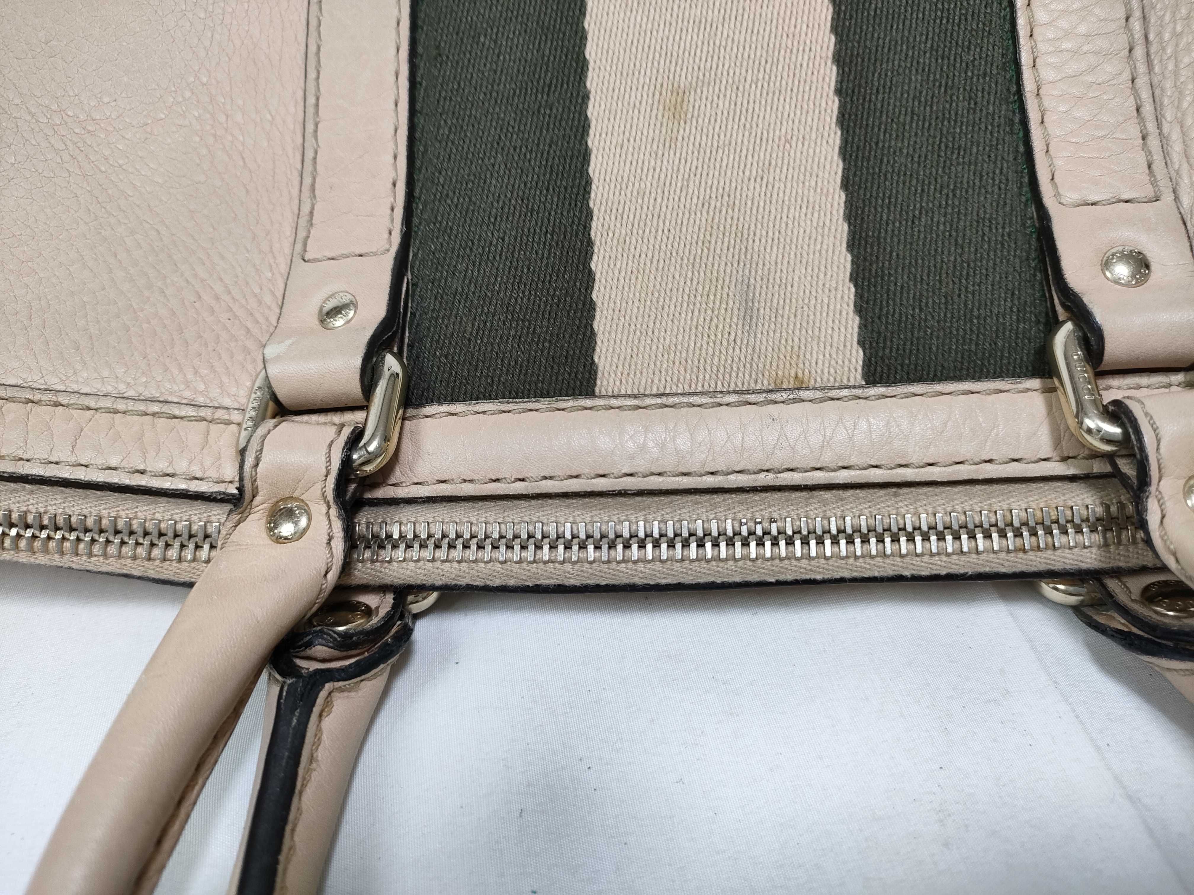 Nude Pink Leather Tote Bag with Long Shoulder Strap (Handbag) — view 14
