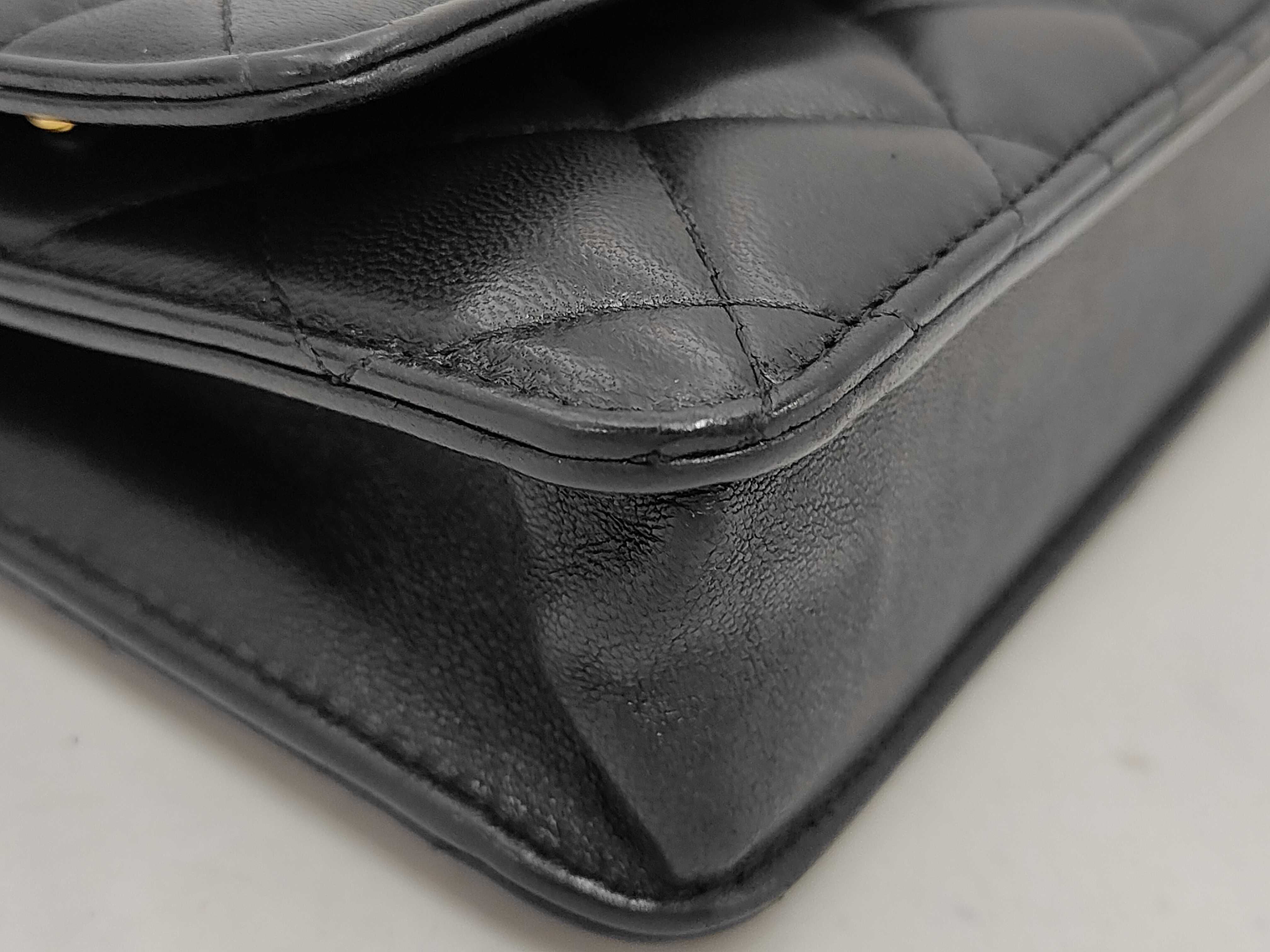 Matelassé Chain Wallet, Lambskin, Black, Gold Hardware, Shoulder Bag — view 4