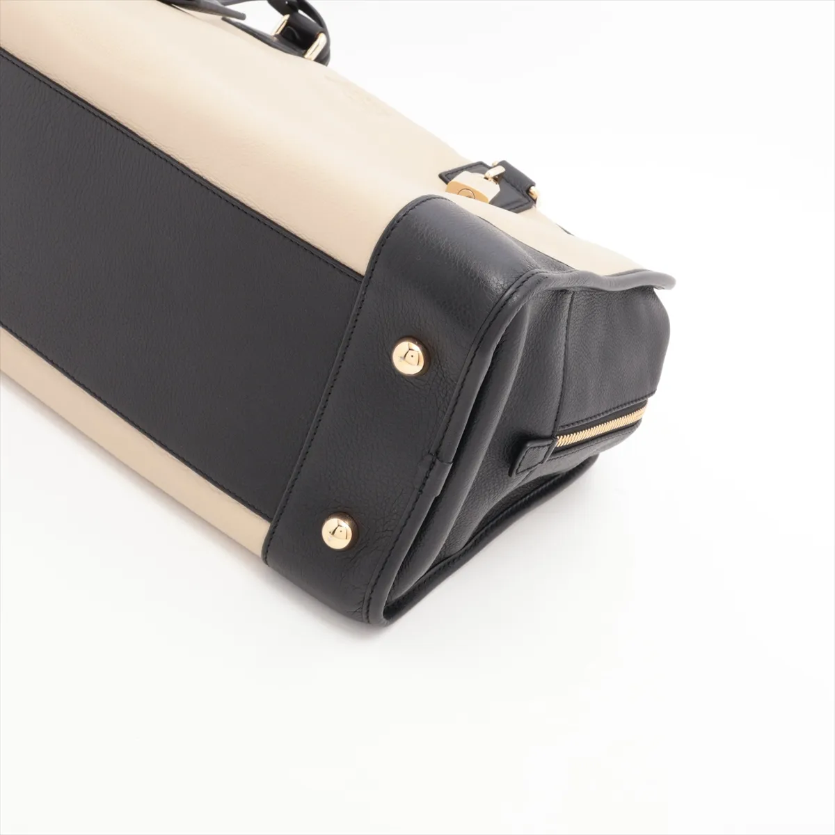 Amazona 36 Leather Handbag Black x Beige — view 3