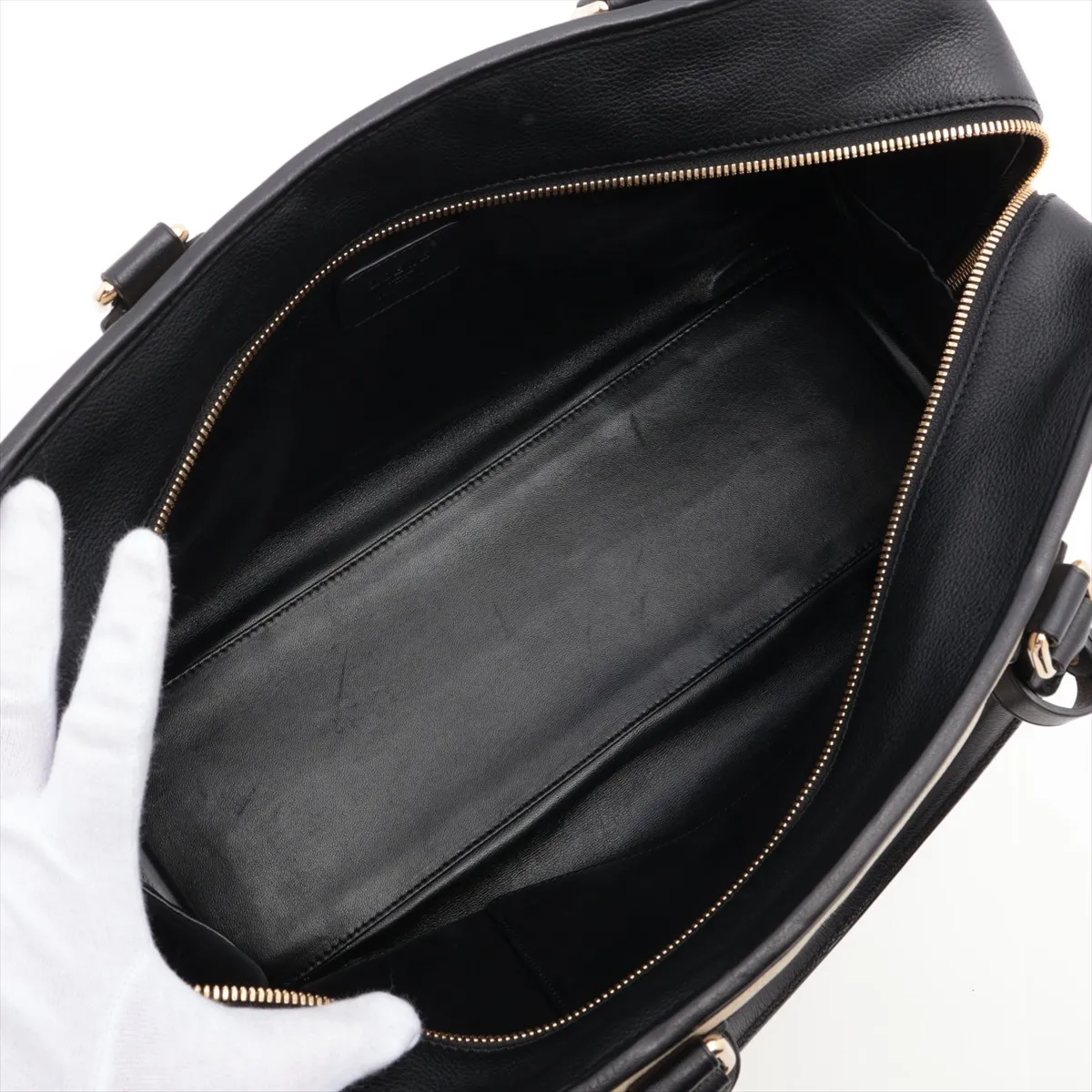 Amazona 36 Leather Handbag Black x Beige — view 7