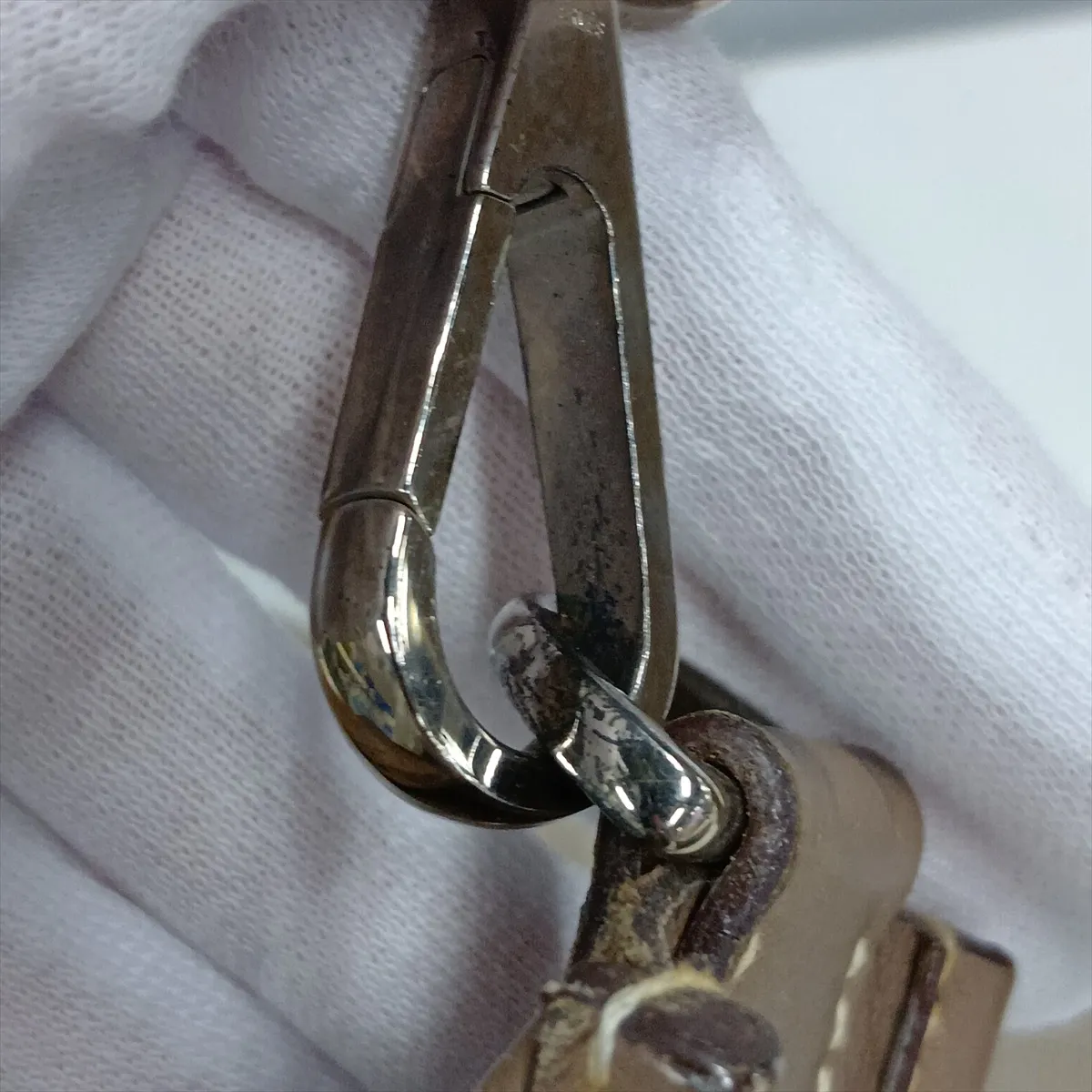 Evelyne II 29 PM Toile Chevron x Veau Swift Etoupe Silver Hardware J: 2006 — view 15
