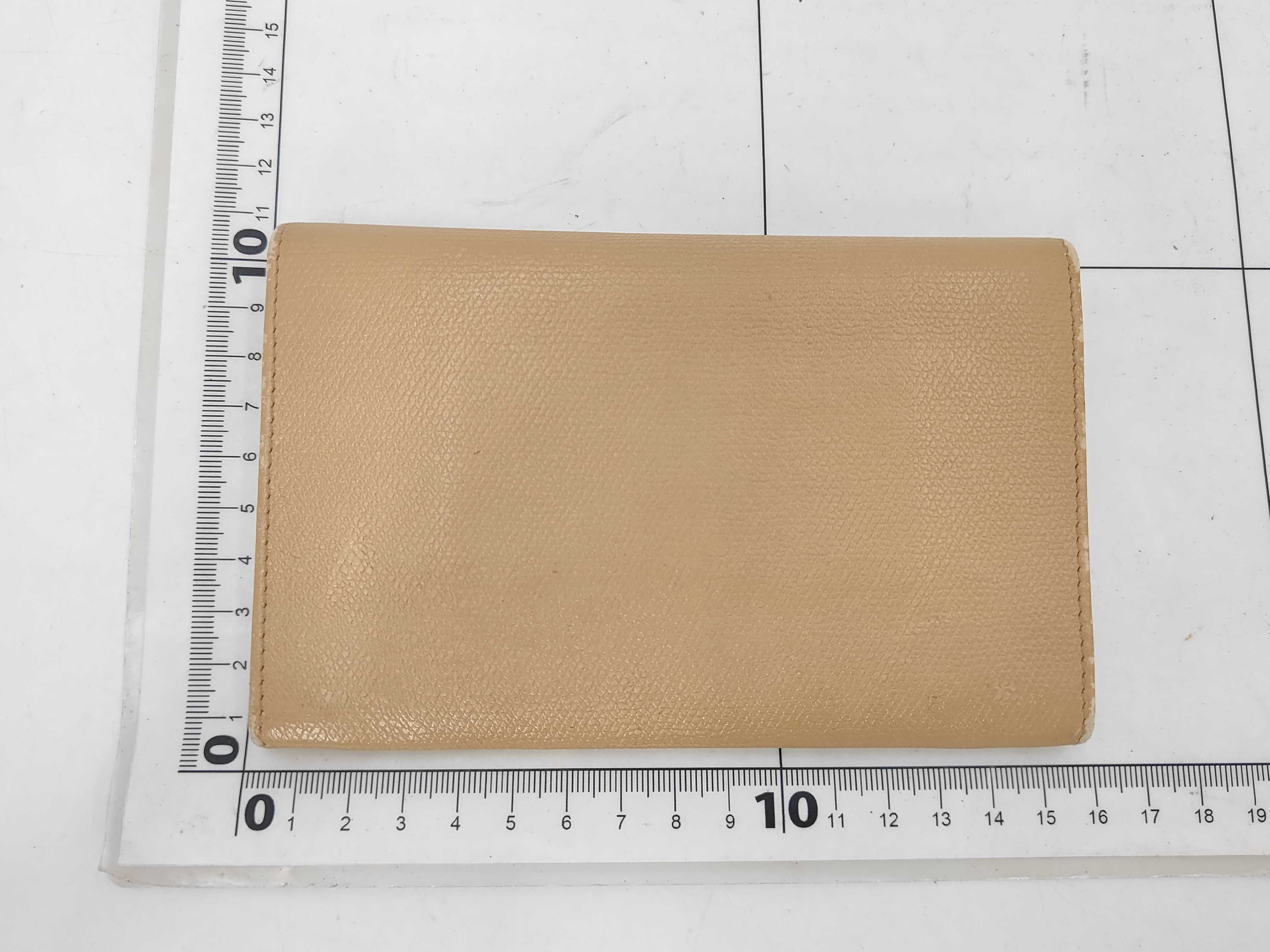 Coco Button Leather Compact Wallet, Beige, Gold Hardware — view 2