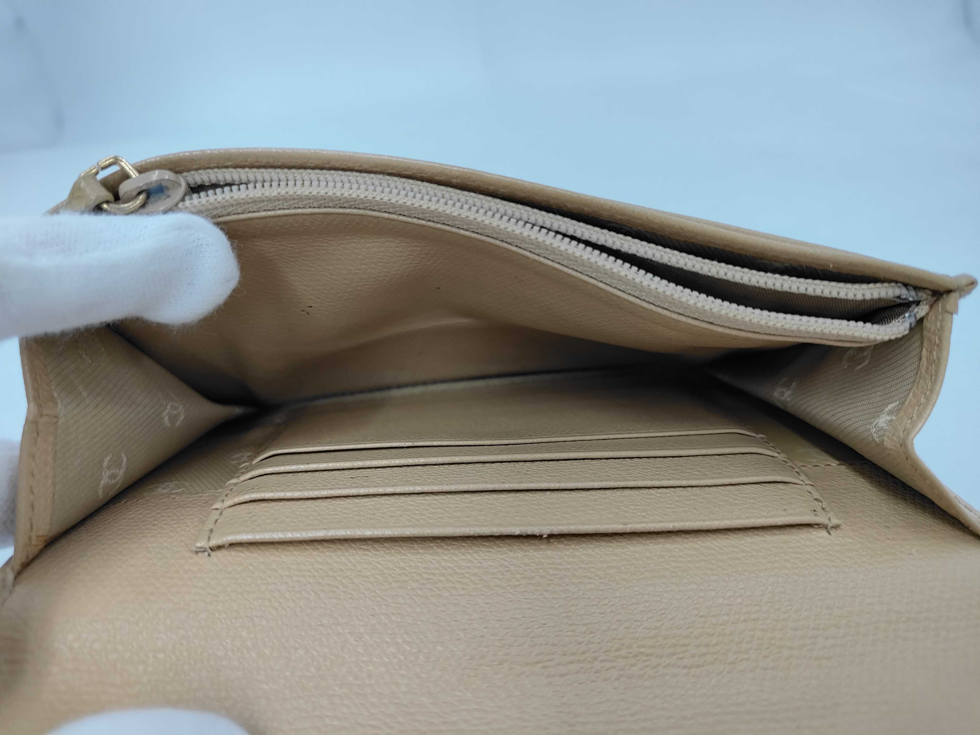 Coco Button Leather Compact Wallet, Beige, Gold Hardware — view 4