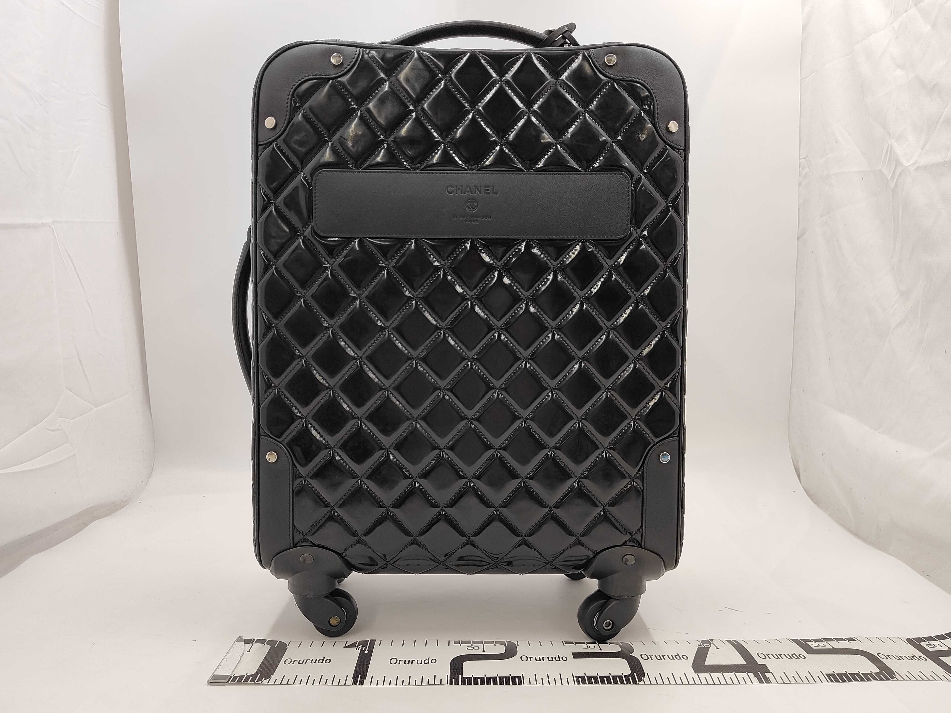 Carry-on Suitcase, Patent Leather, Black, S-shaped Hardware, Carry Bag — view 2
