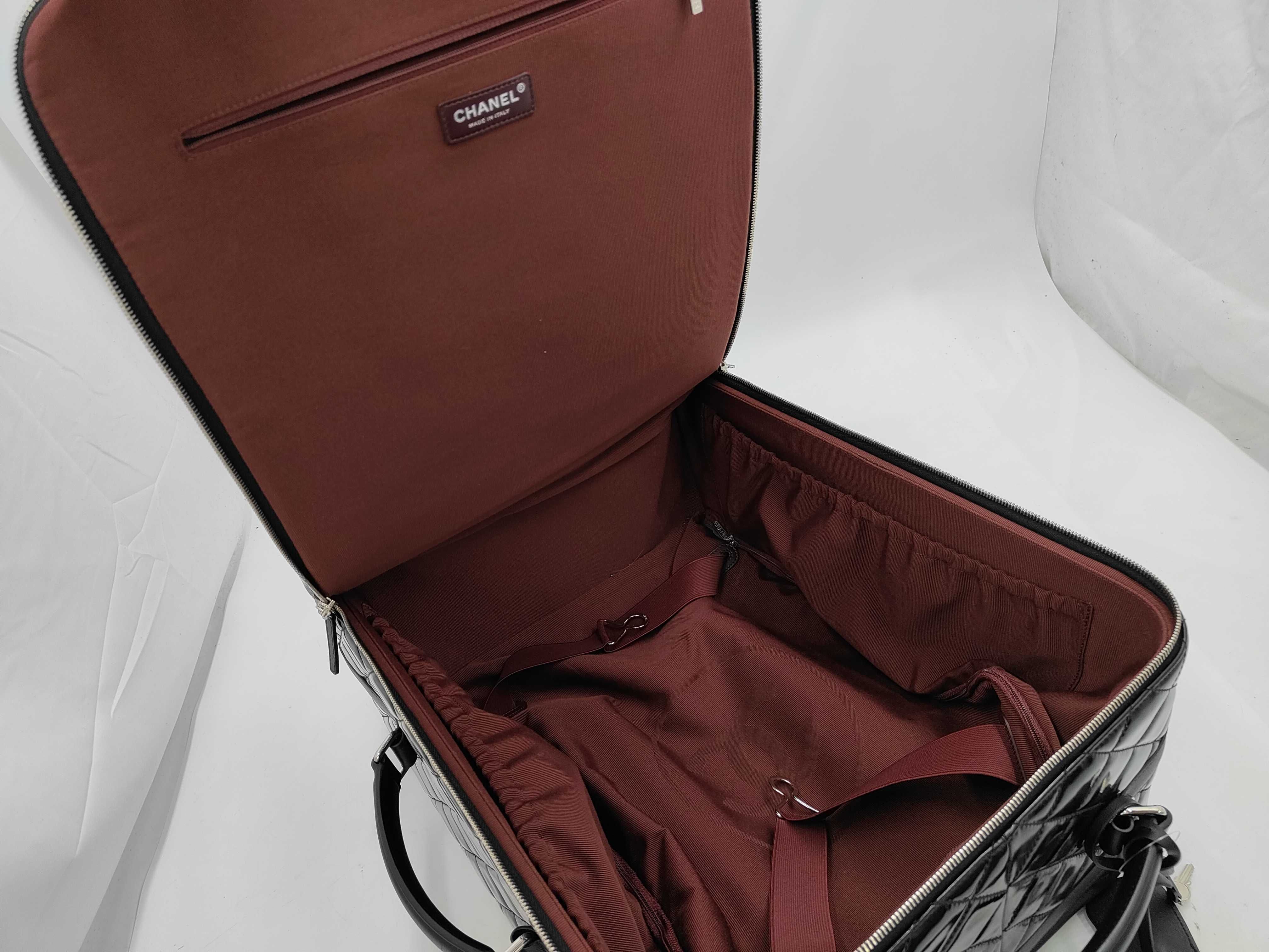 Carry-on Suitcase, Patent Leather, Black, S-shaped Hardware, Carry Bag — view 12