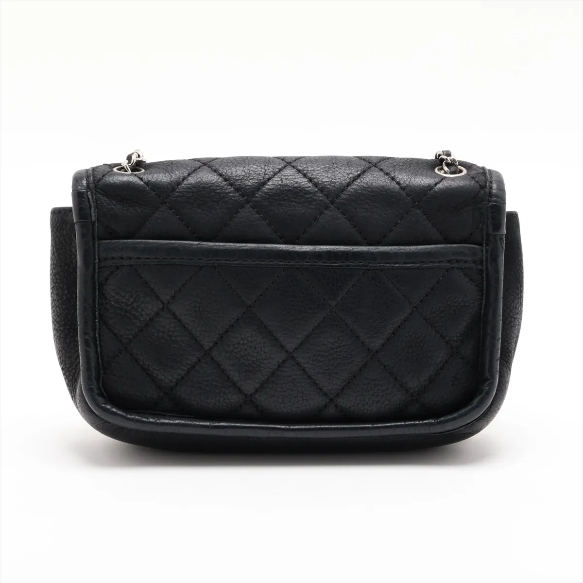 Matelassé Lambskin Chain Shoulder Bag, Black with Silver Hardware, 15992941 (Serial Number 15) — view 2
