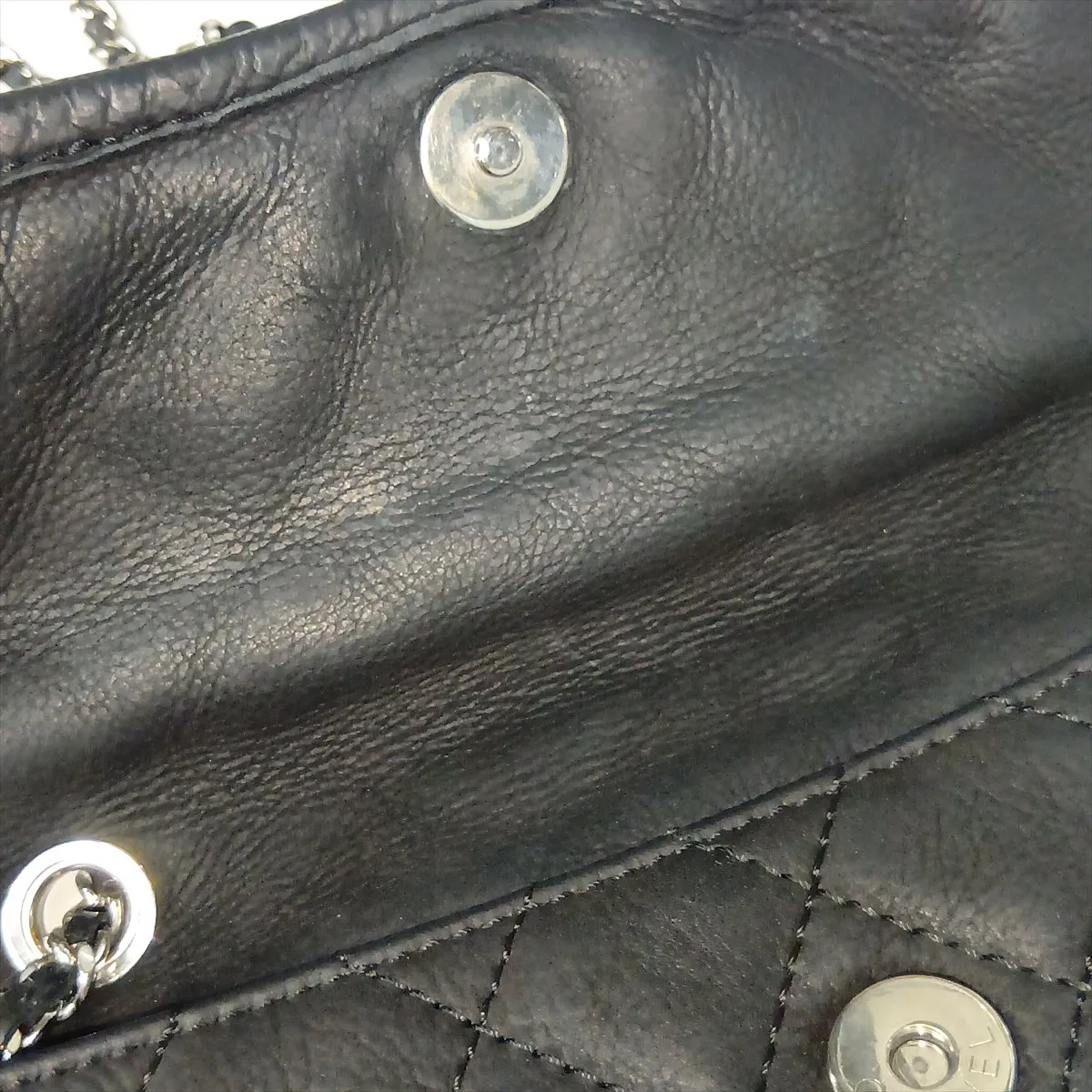 Matelassé Lambskin Chain Shoulder Bag, Black with Silver Hardware, 15992941 (Serial Number 15) — view 12
