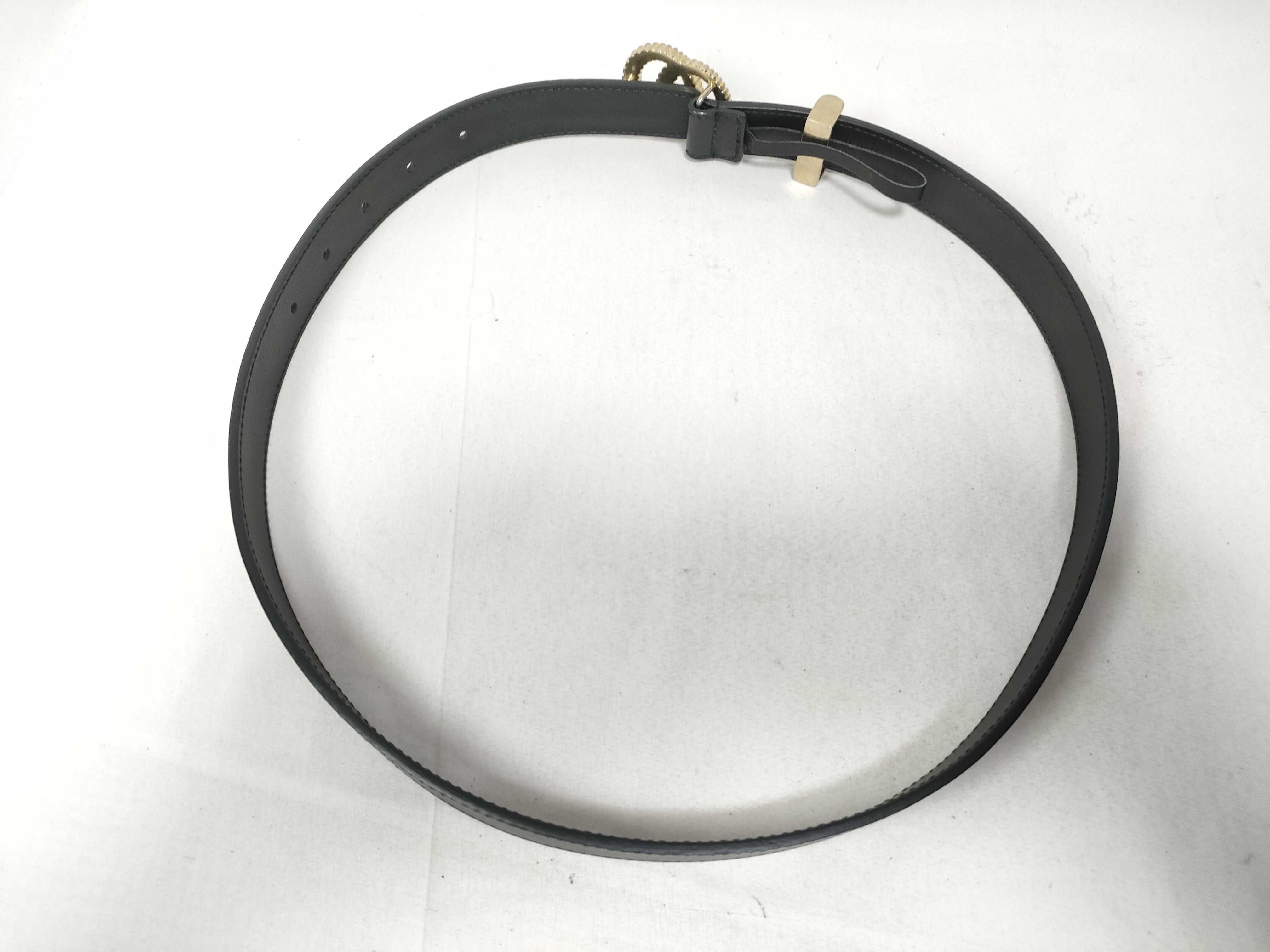 Belt 75 30 - 524103 Black x Gold Double G Leather Belt — view 7