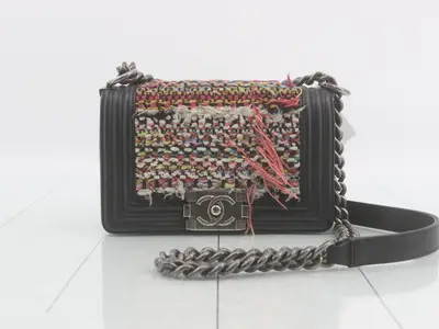Boy Chanel Tweed Leather Chain Shoulder Bag