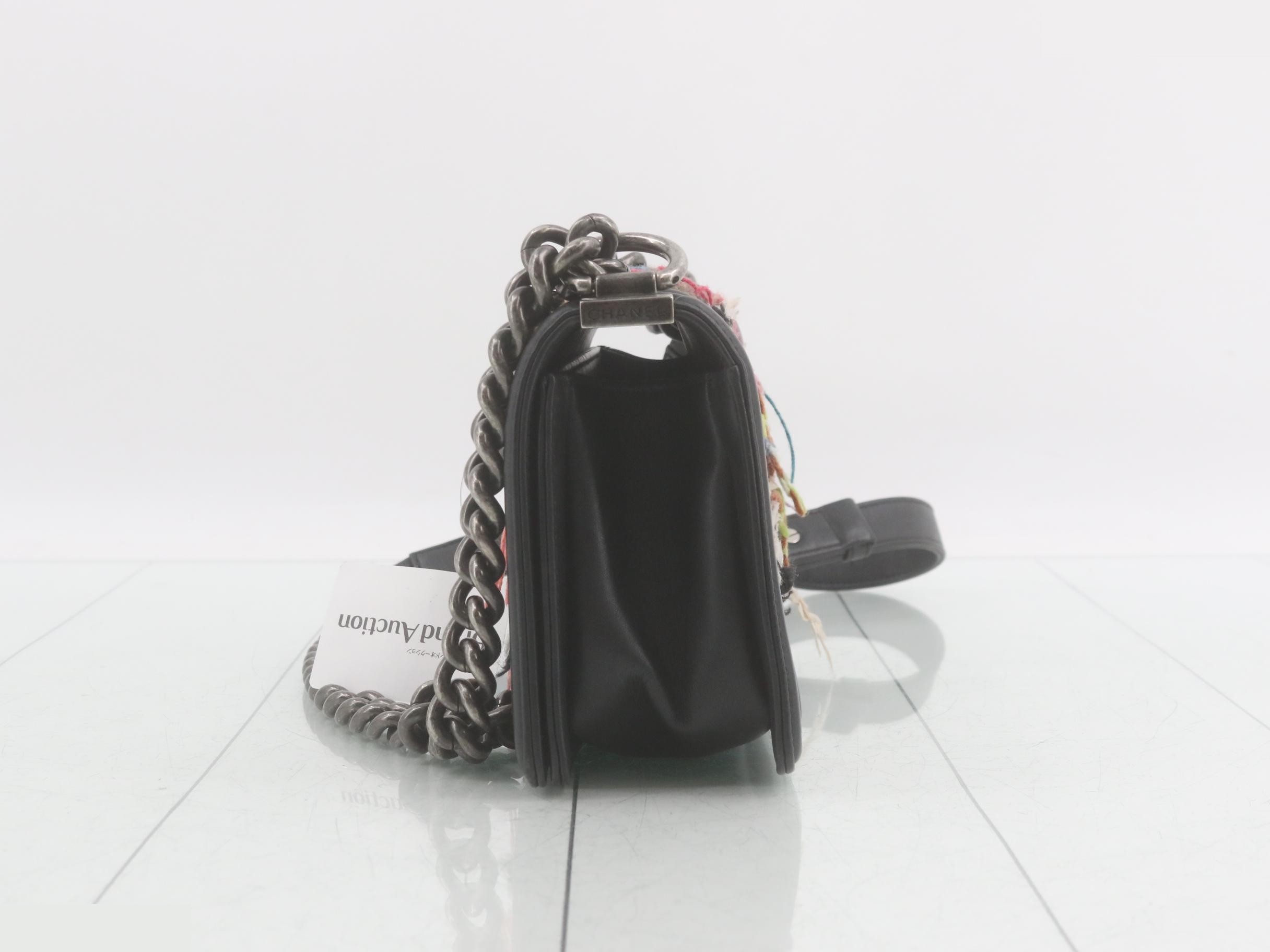 Boy Chanel Tweed Leather Chain Shoulder Bag — view 3