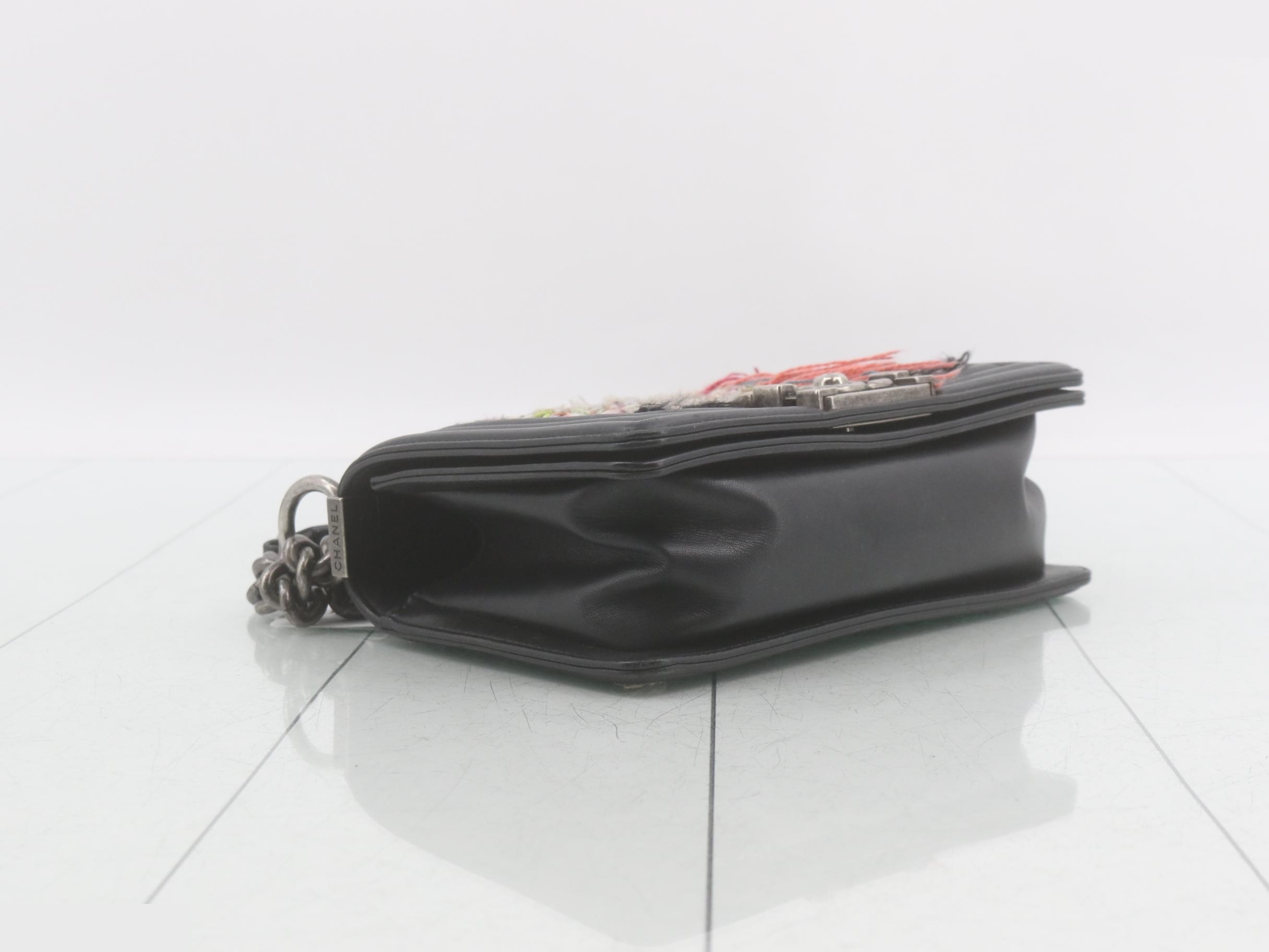 Boy Chanel Tweed Leather Chain Shoulder Bag — view 5