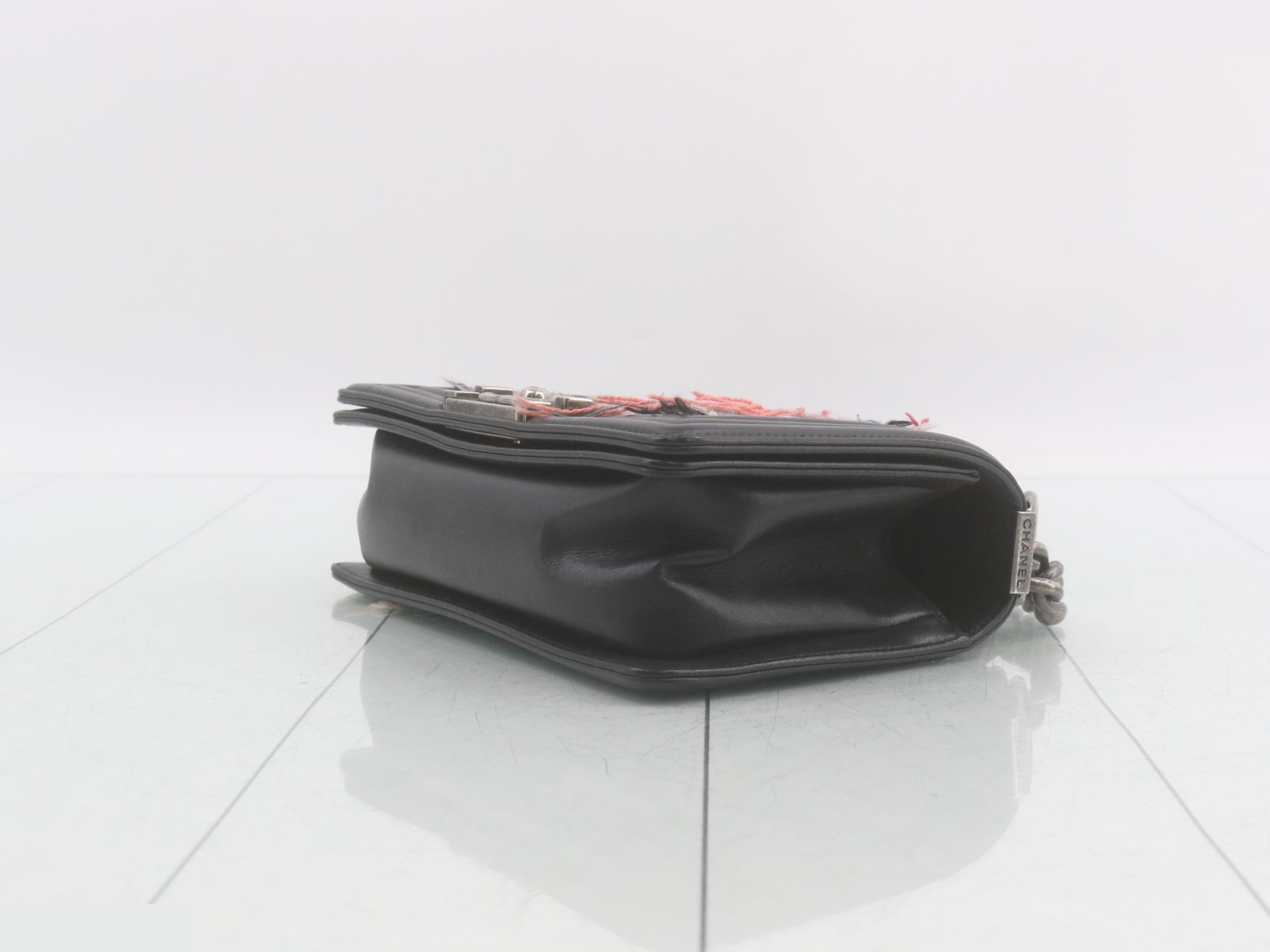 Boy Chanel Tweed Leather Chain Shoulder Bag — view 6