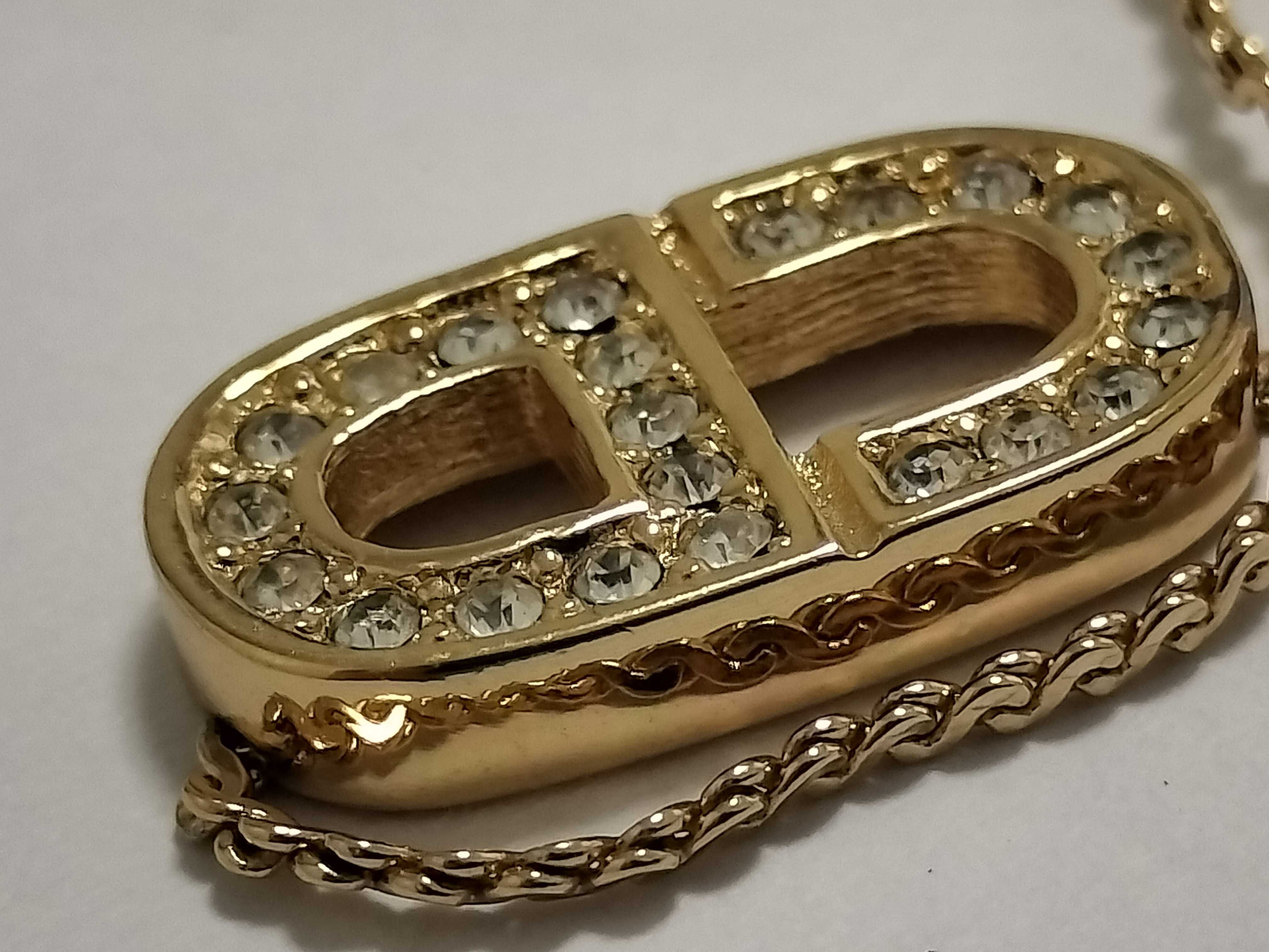CD Logo Necklace with Rhinestones — view 11