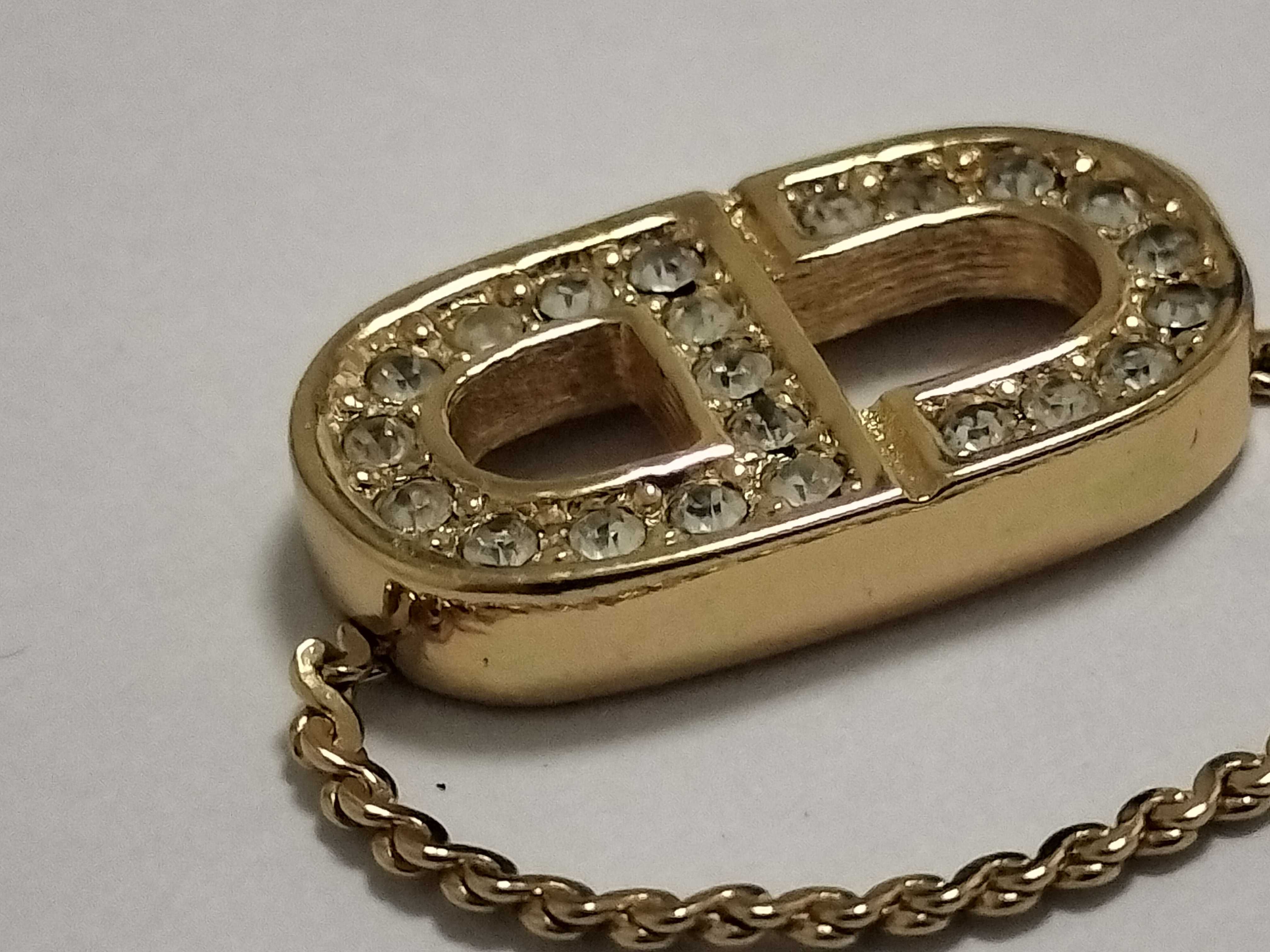 CD Logo Necklace with Rhinestones — view 9