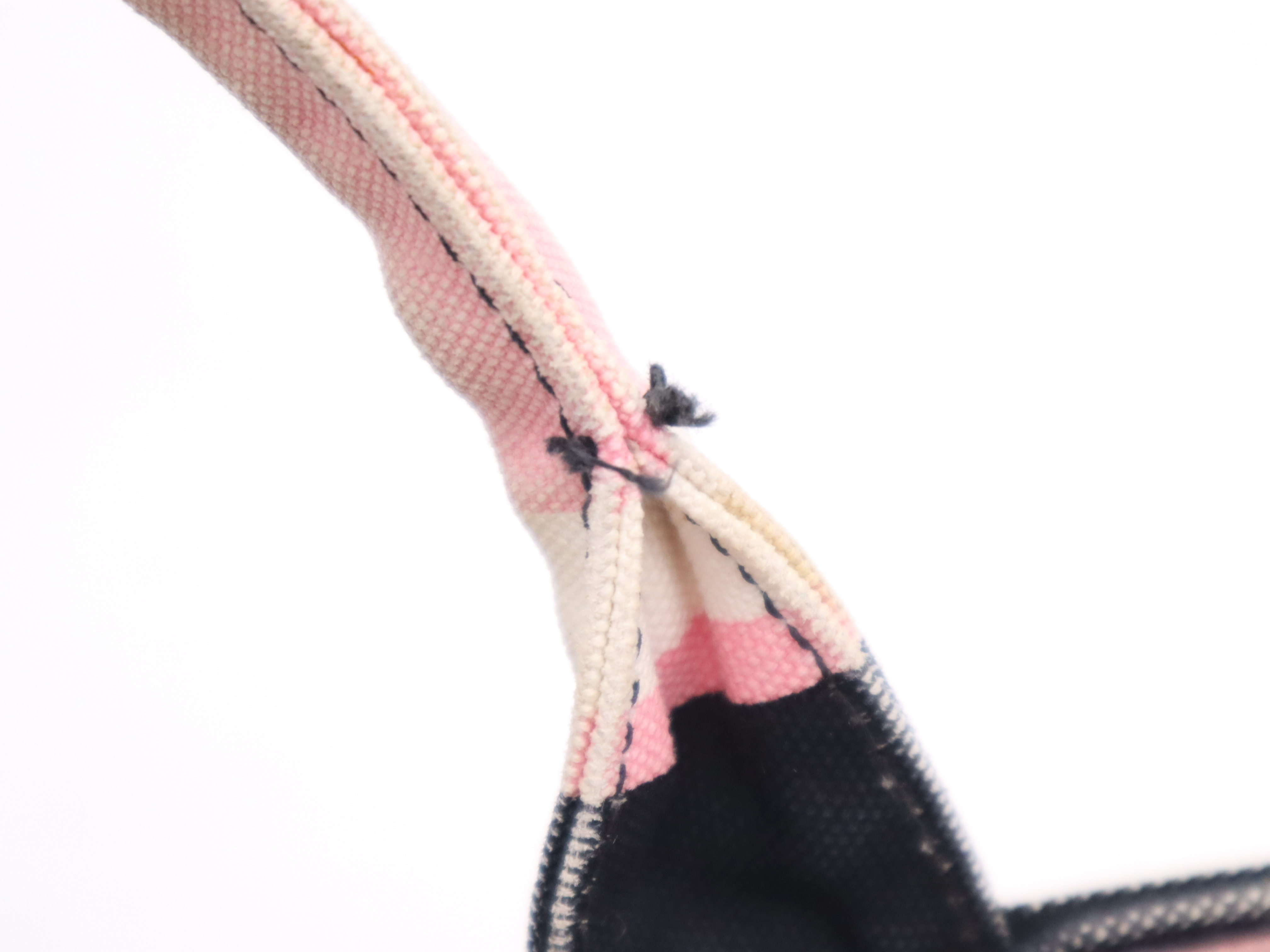 Denim Canapa Mini Tote Bag in Pink with Gold Hardware and Shoulder Strap — view 12